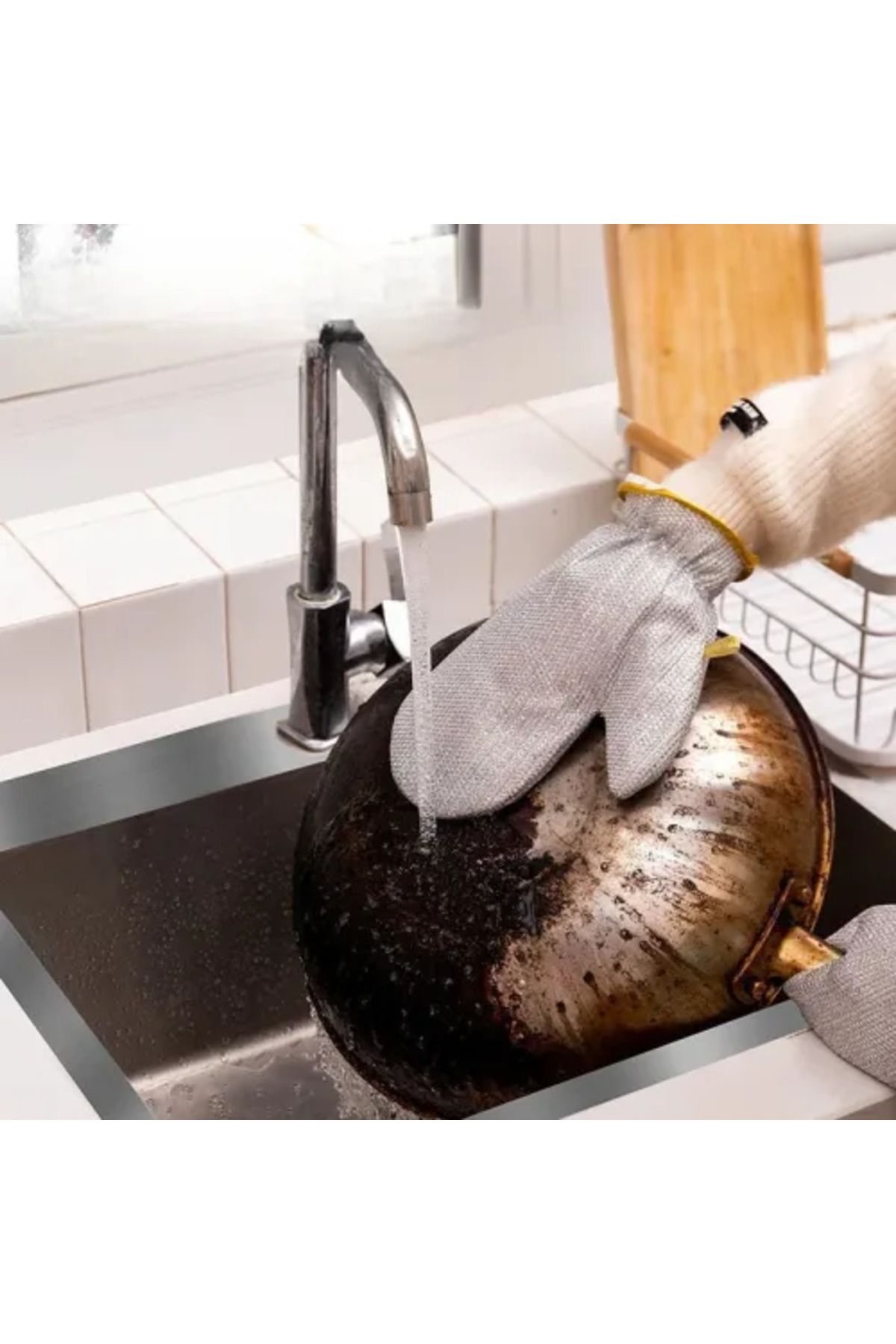 COLLECTİON Alüminyum Folyo Bulaşık Ve Fırın Eldiveni Mutfak Banyo Sıcak Su Bulaşık temizlik Eldiveni