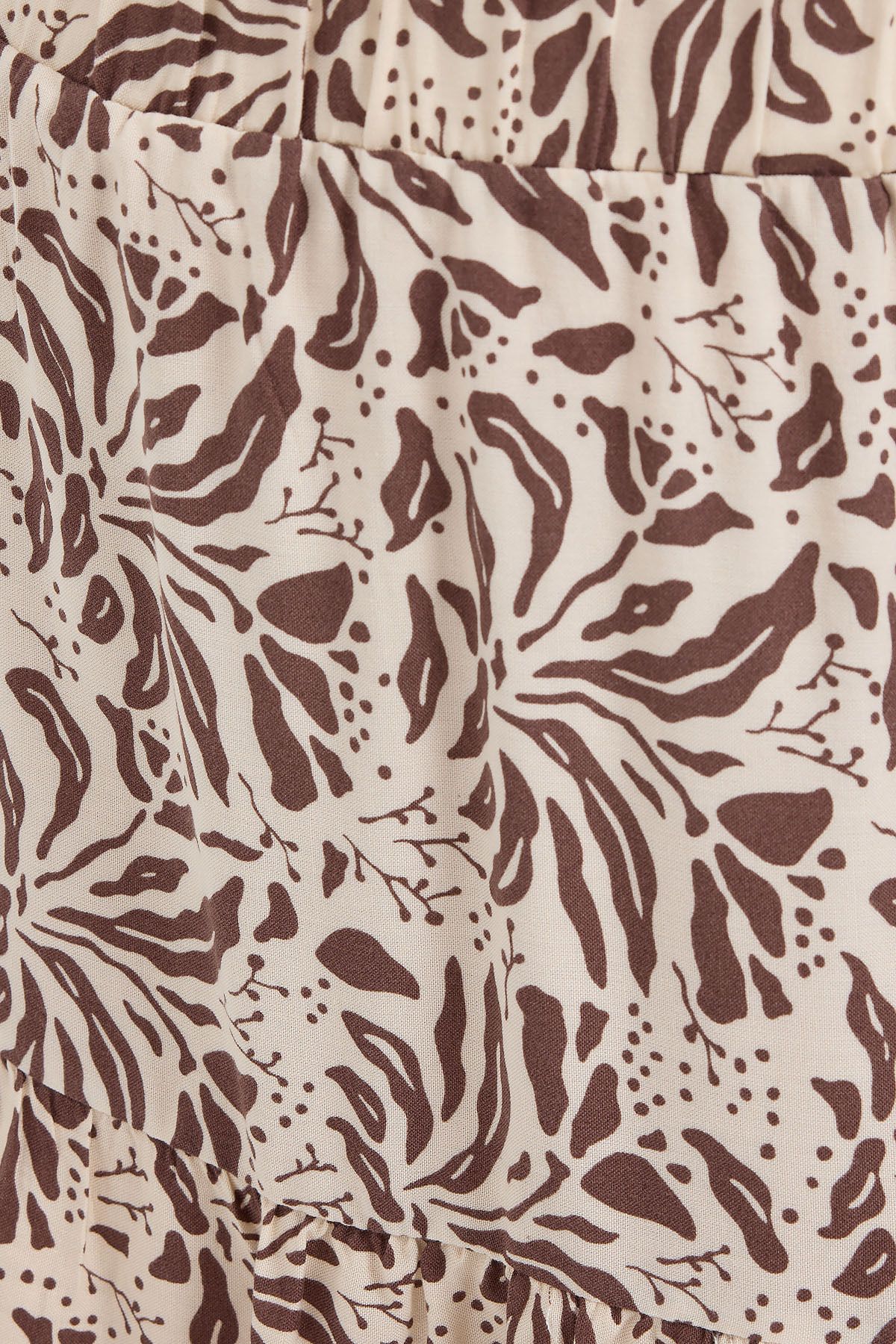Bigdart-1884 Patterned Viscose Mini Skirt - C. Brown 5