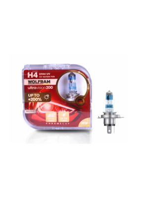 WOLFRAM H4 Ampul Ultra Vision +%200 Fazla +%20 Beyaz Işık 12V 60/55W