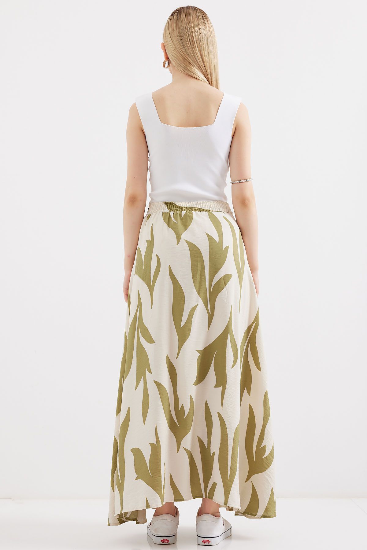 Bigdart-Çağla - 8028 Patterned Long Skirt 6