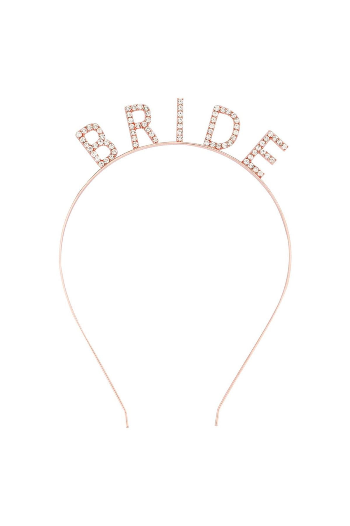 feifei Rose Gold Renk Bekarlığa Veda Kristal Taş Bride Tacı İthal 16x10 cm