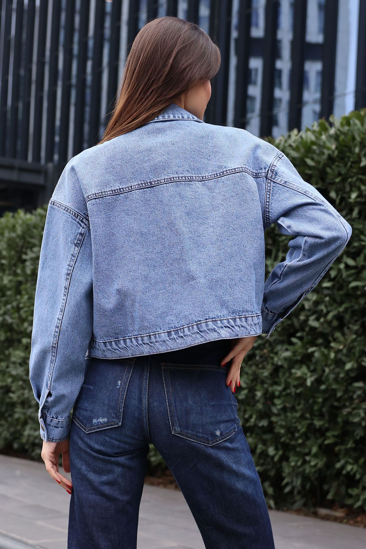 Bigdart-0612 Denim Jacket with Pockets - Light Blue 4