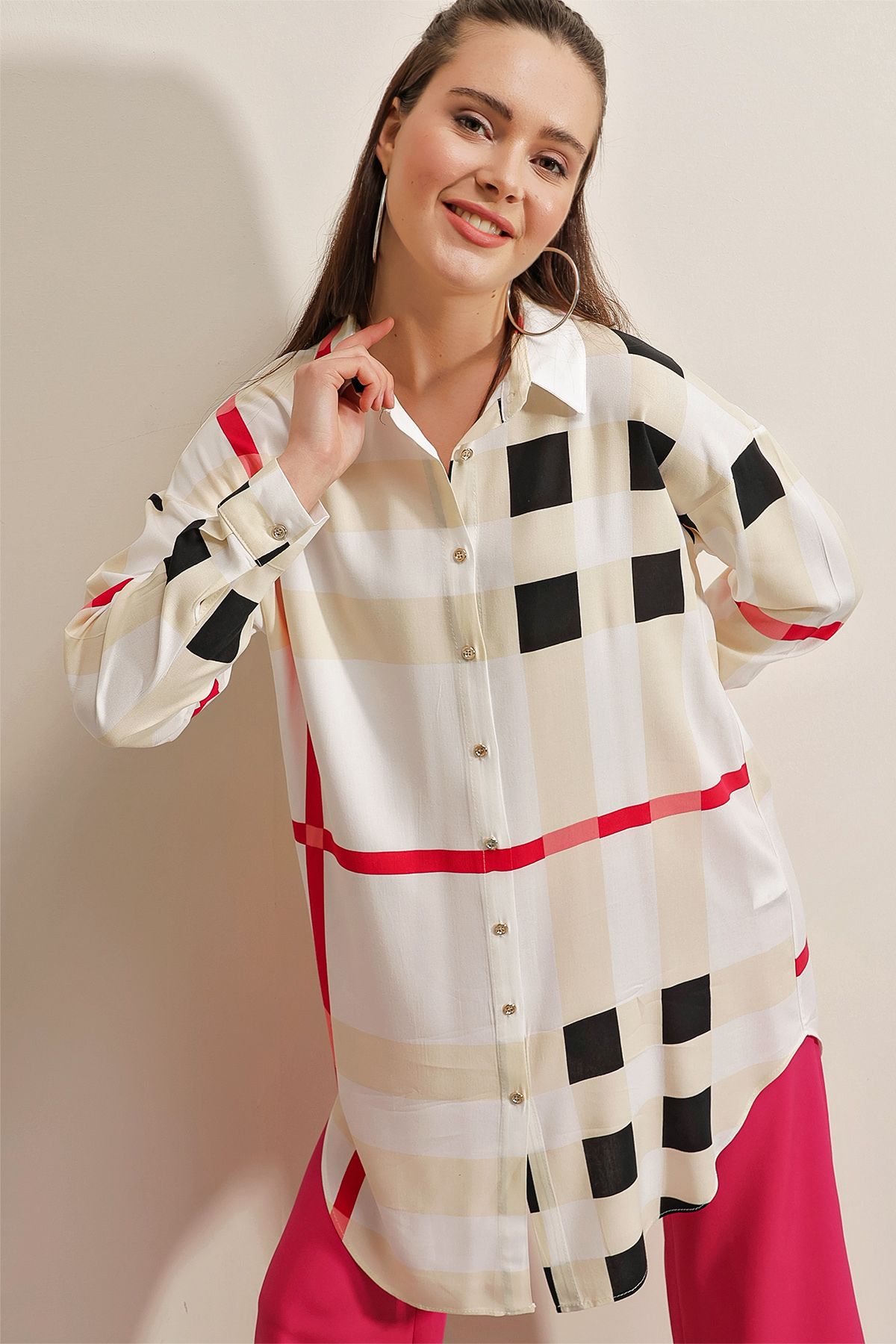 Bigdart-5599 Patterned Tunic - Red 3