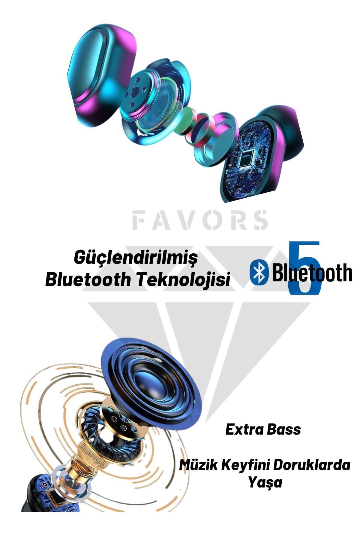 Favors E7s Dots Bluetooth Kulaklık Extra Bass Hd Ses Çift Mikrofon Universal Kablosuz Kulaklık-4