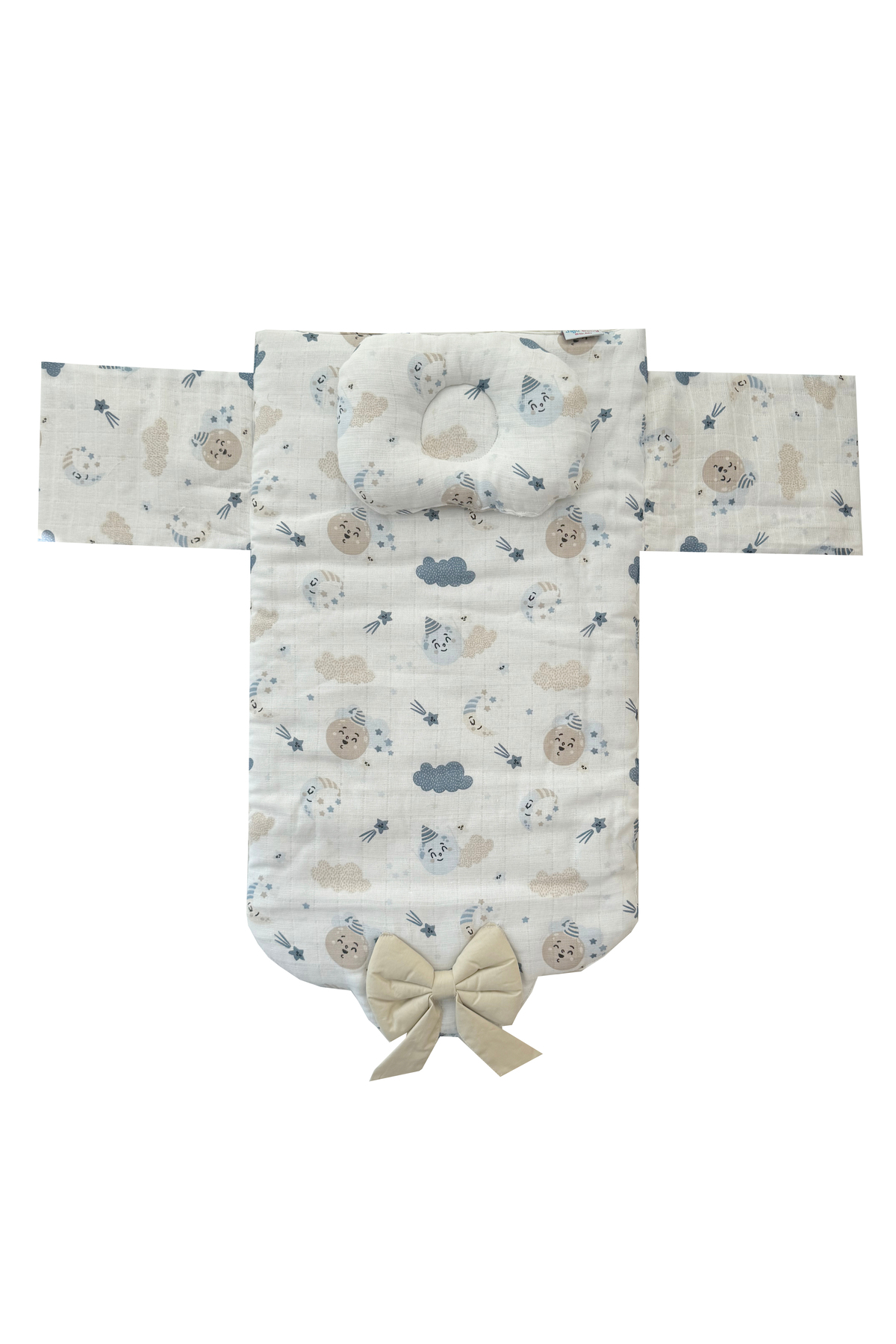 Jaju Baby Müslin Ay Desen Süpriz Altaçmalı Çanta - Altaçma Minderi - Alt değiştirme fotoğrafı 4 (önizleme)