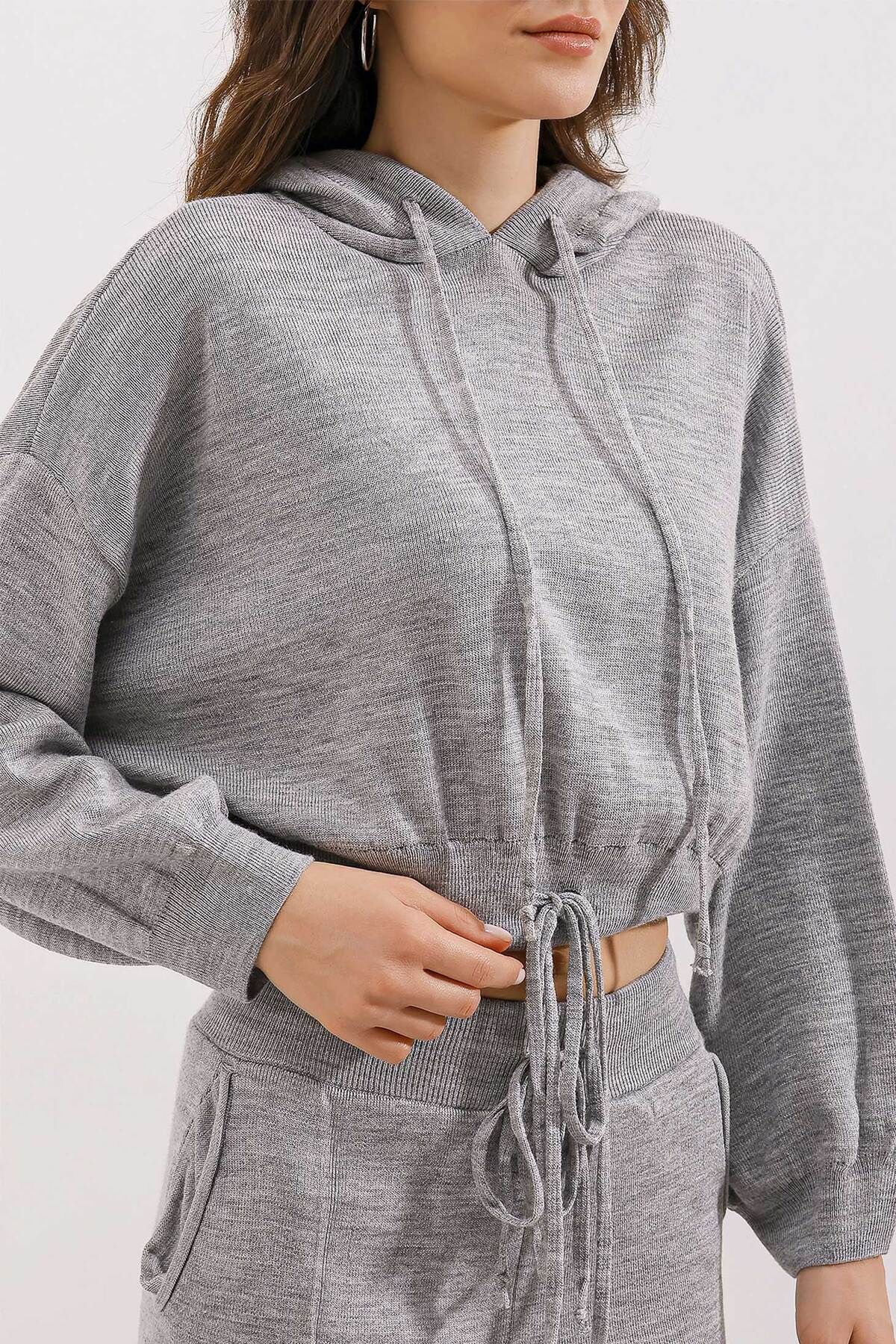 Bigdart-15845 Oversize Double Set s kapucí – šedá 4