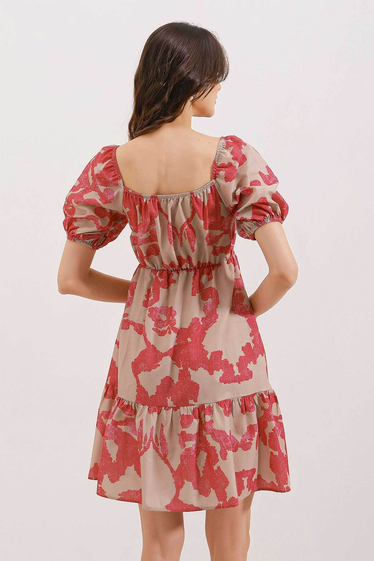 Bigdart-2351 Flared Poplin Dress - D. Fuchsia 5