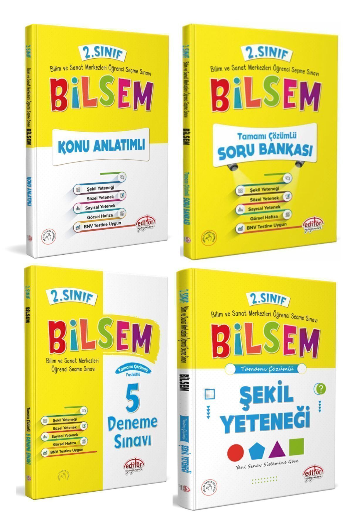 Editör Yayınevi Editör 2. Sınıf Bilsem Hazırlık Kitapları Seti 4 Lü Set Yeni 2020