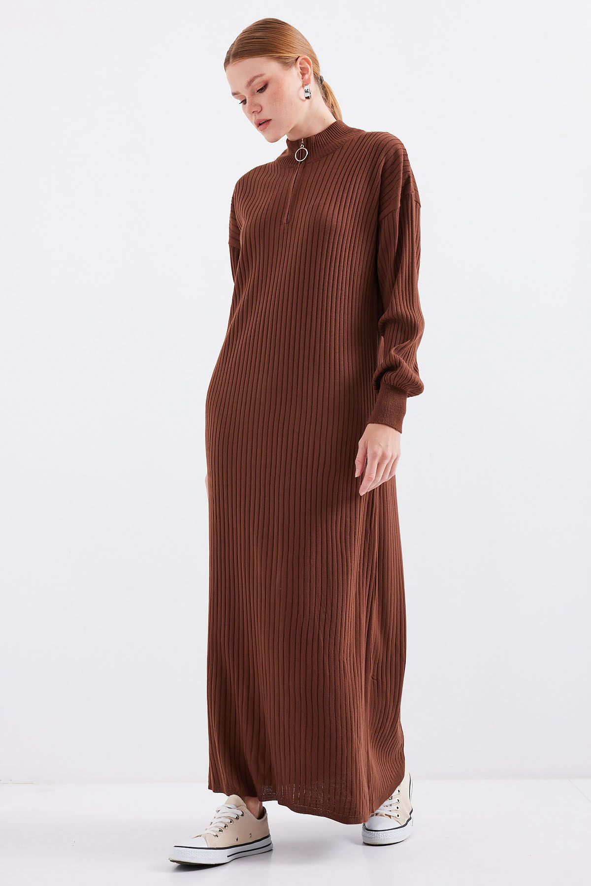 Bigdart-15839 Boydan Strickkleid - Braun 3