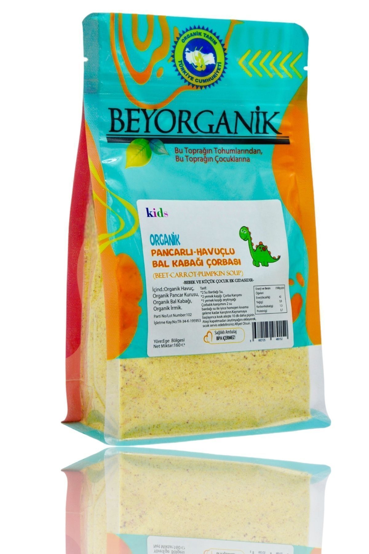 BEYORGANİK Organik Havuçlu Kabak Çorbası (+6 Ay) 160gr Bebek Ek Gıdası