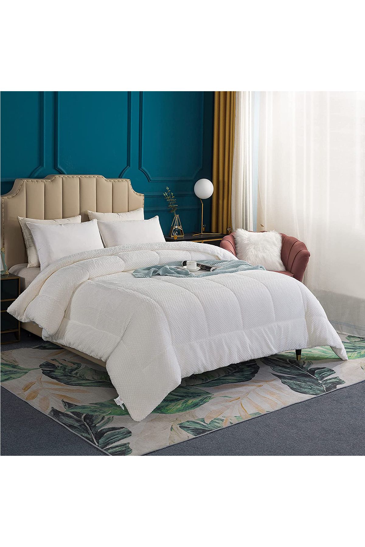 Evlen Home Collection-Wellsoft Ultra Soft - Cuvertură de pluș cu două fețe, dublă, lavabilă - 200x220 cm alb murdar 6