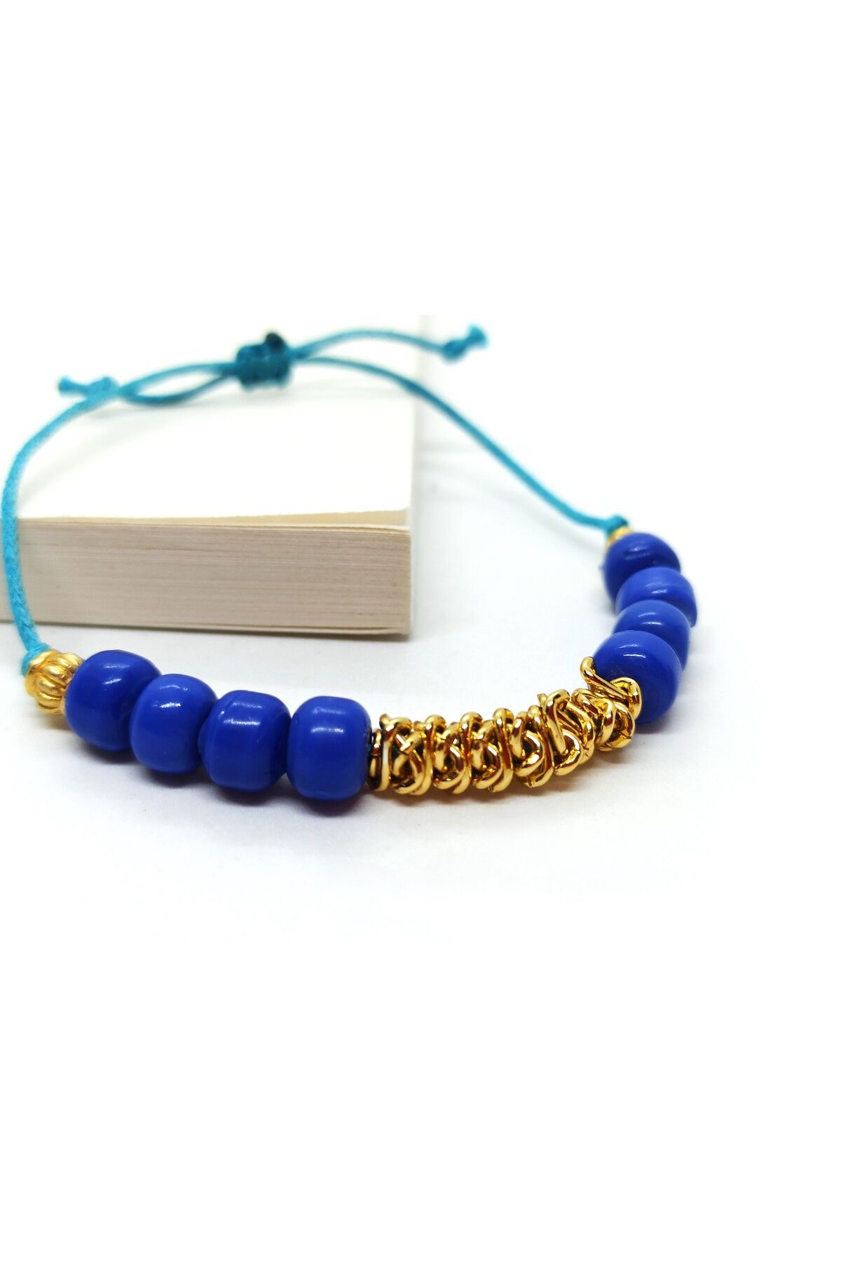 COOL&RELAX-Handmade Custom Bodrum with Glass Beads and Gold Plated Adjustable Bracelet Unisex 3