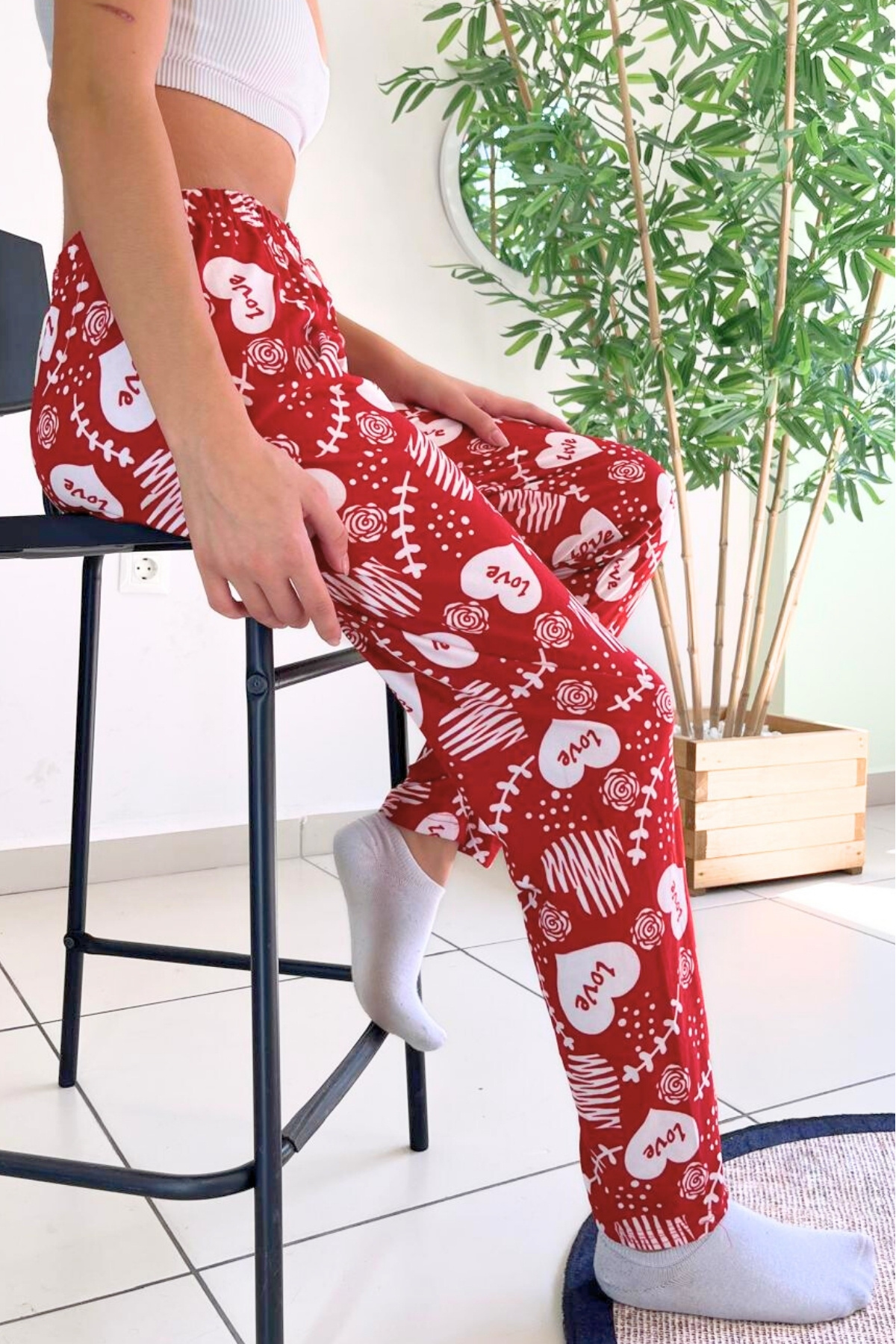 Farya Home-Dreamy Soft Velvet Textured Patterned Suede Pajama Pants 2
