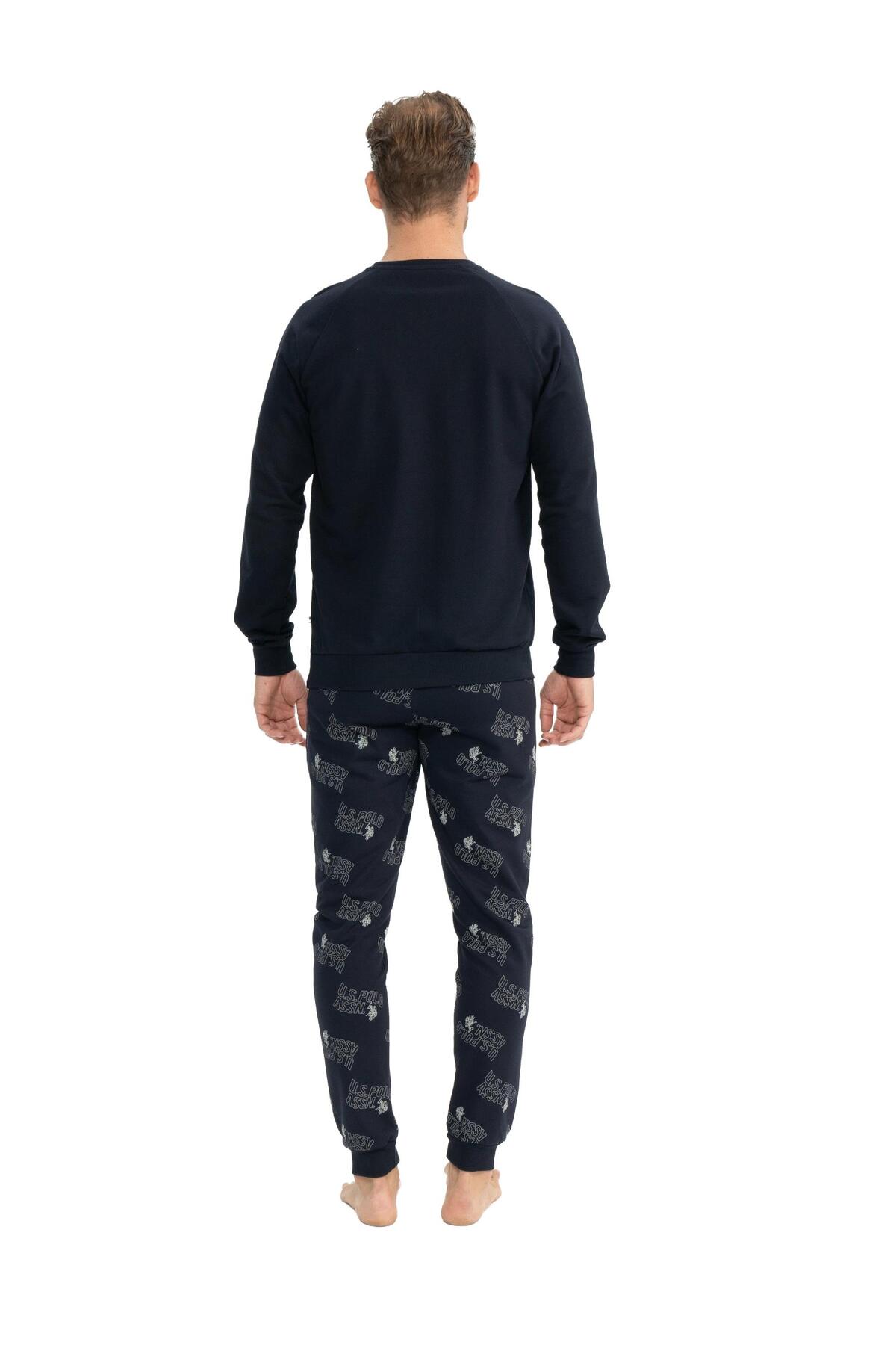 ست پیژامه و لباس خواب مردانه یقه گرد | یو اس پولو U.S. Polo Assn. USPOLO18841EKPT AZ - تصویر 3