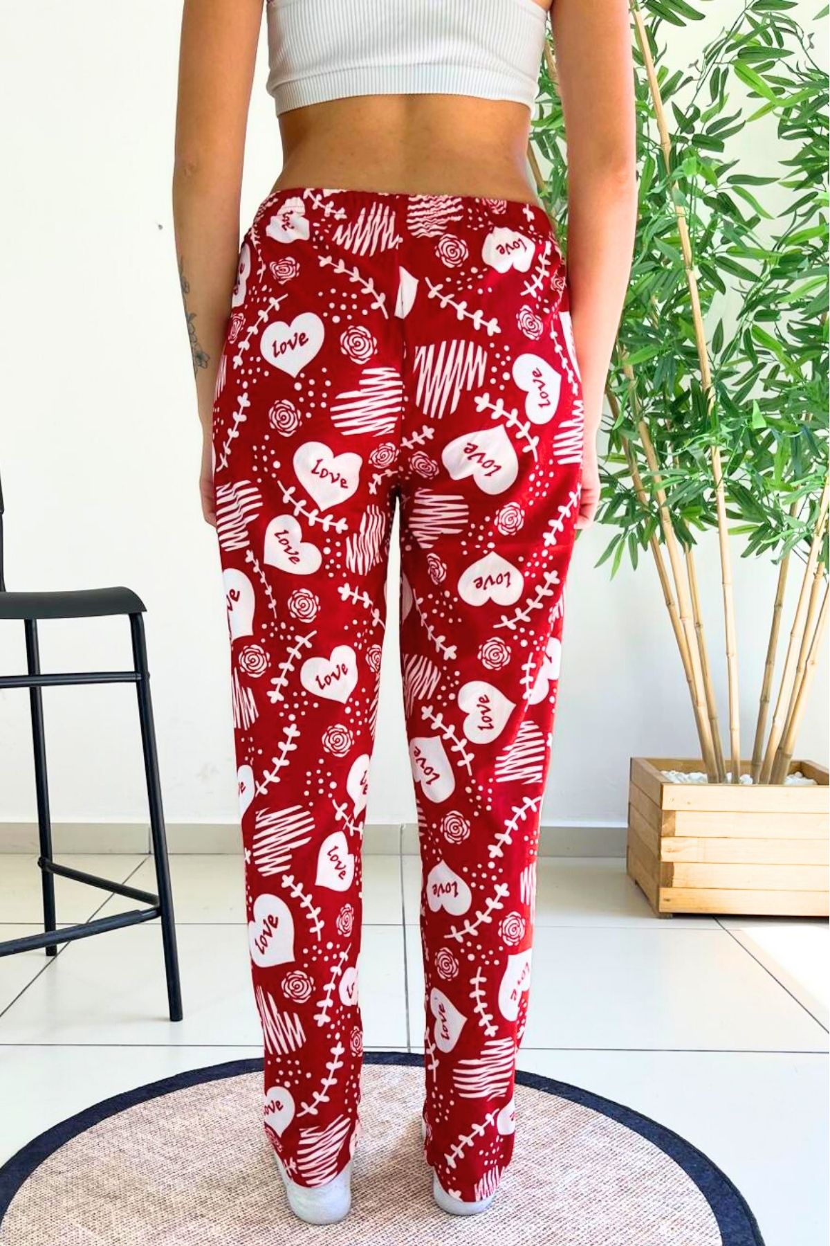 Farya Home-Dreamy Soft Velvet Textured Patterned Suede Pajama Pants 4