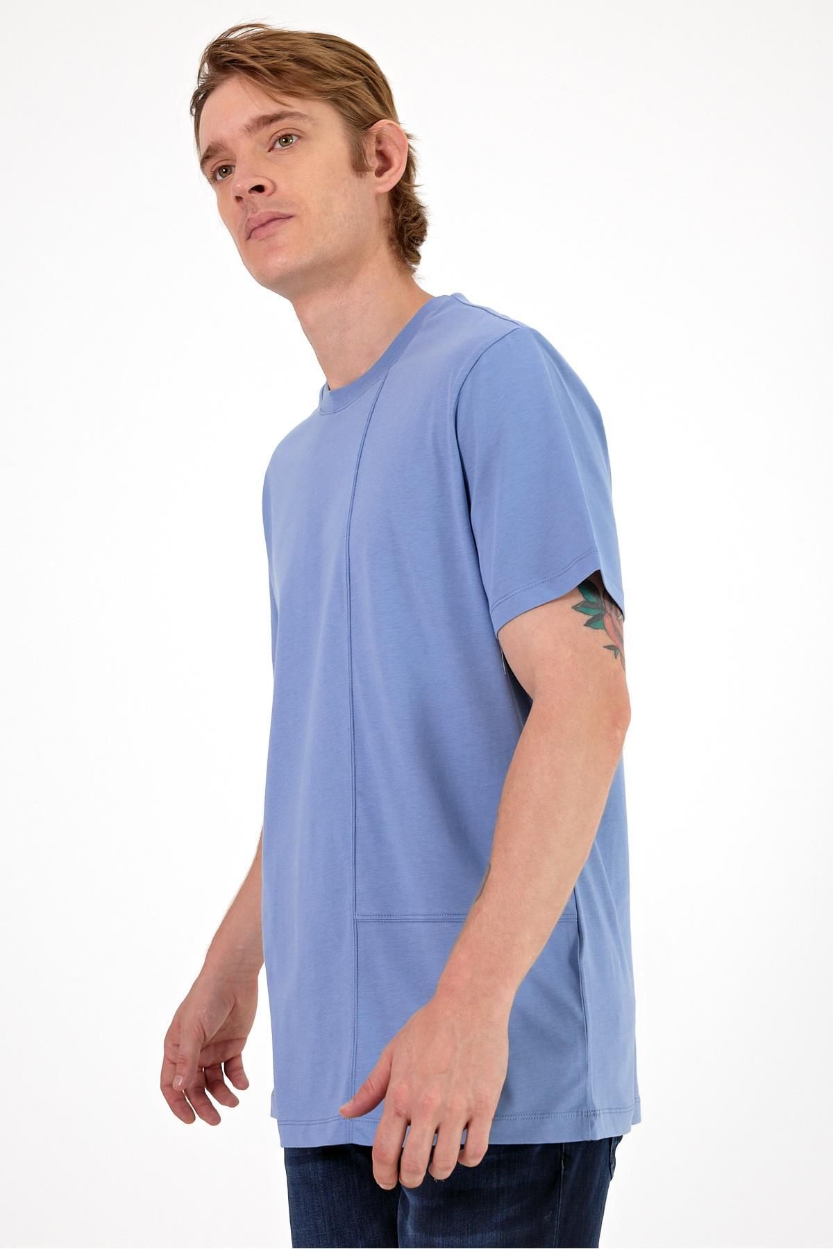 VENA-Men's Ryan Sky Blue Crew Neck Regular Fit T-Shirt 2