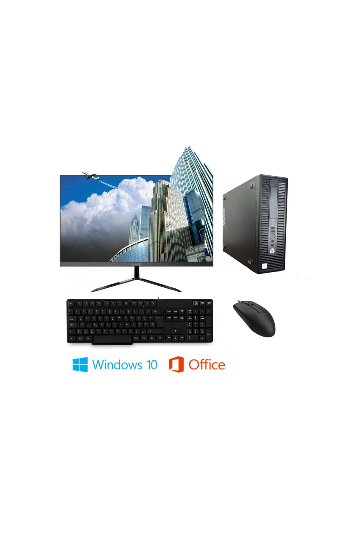 HP EliteDesk 800 İ5 4.Gen 8GB RAM 120 GB SSD 21.5" Windows ve Office Kurulu Hazır Ofis Bilgisayarı