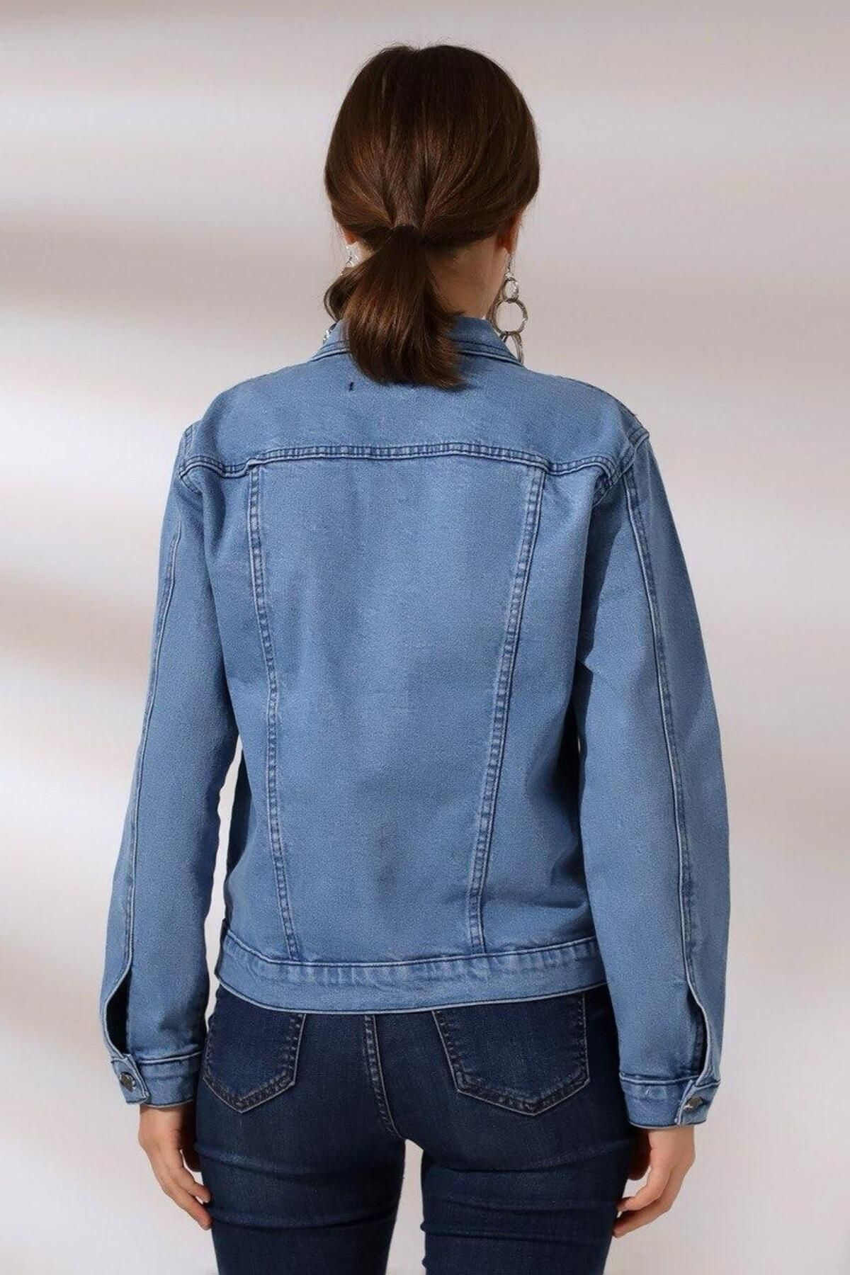 ASİLA-PLAIN SHORT LYCRA DENIM JACKET 4