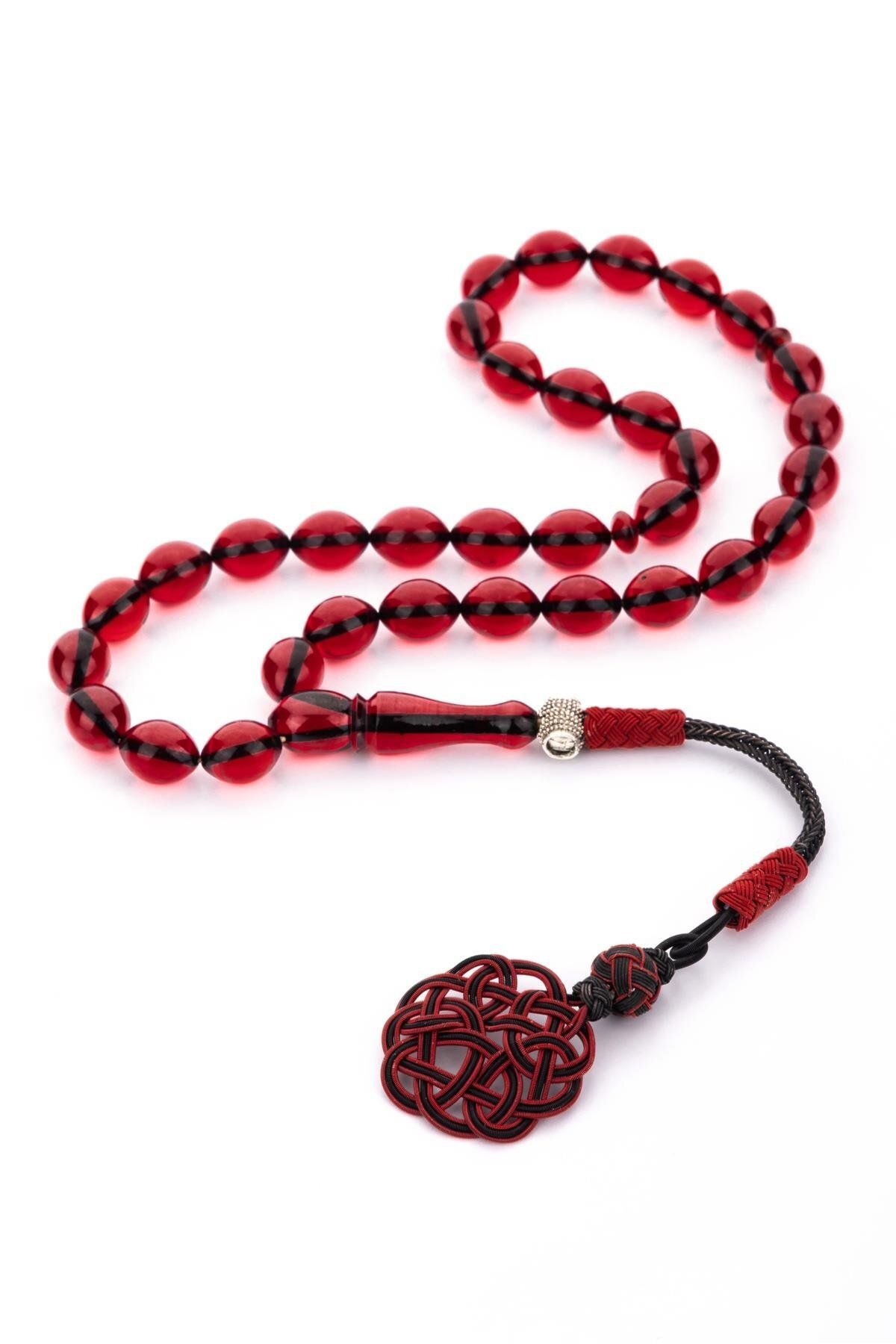 TESBİHKENTİ-Eye-Catching Harmony Red Kazaz Tassel and Rosary Fire Amber 2