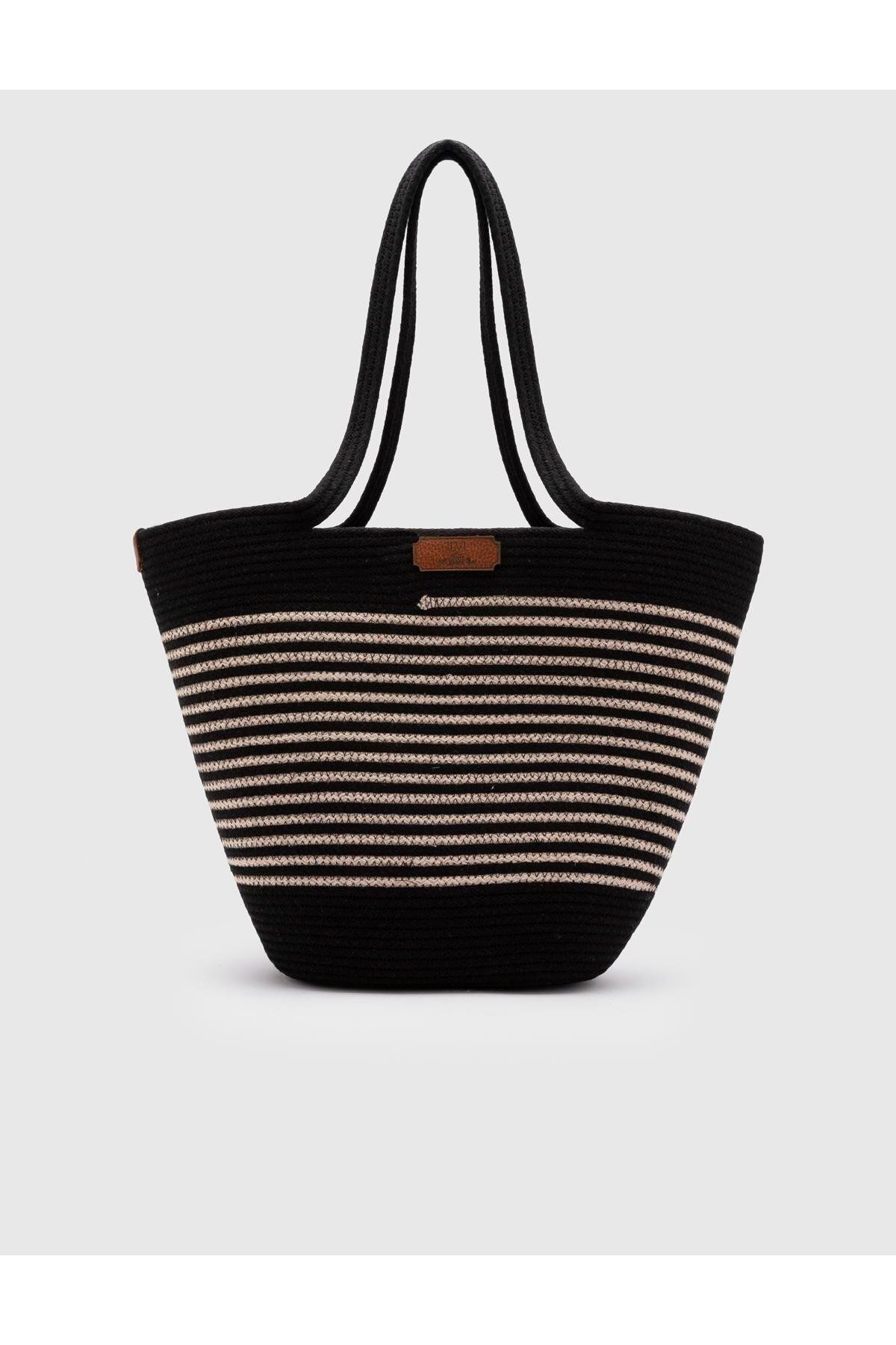 İLVİ-Melvina Black Women's Beach Bag 3