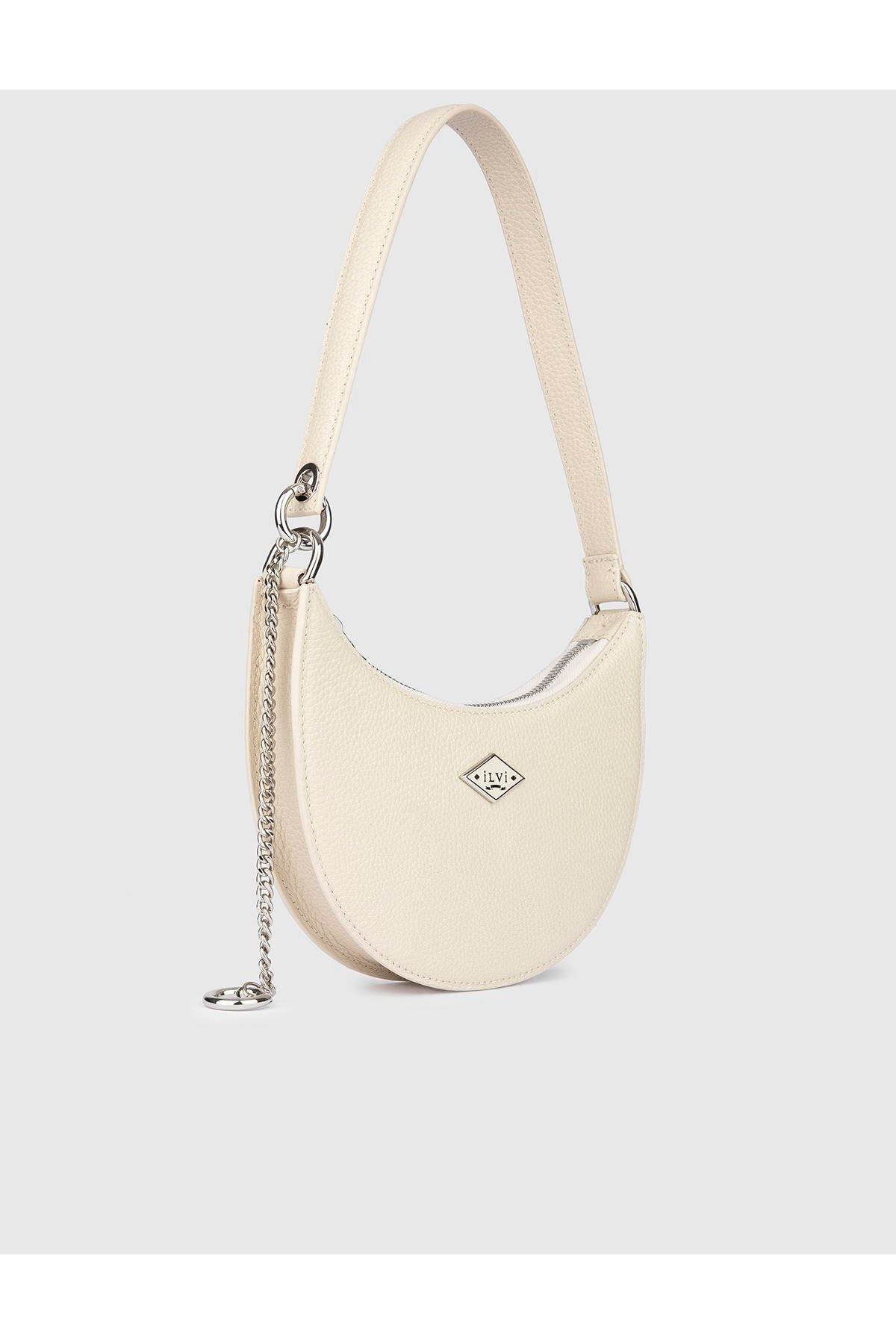 İLVİ-Sindire Women's Shoulder Bag Cream Float Leather 1