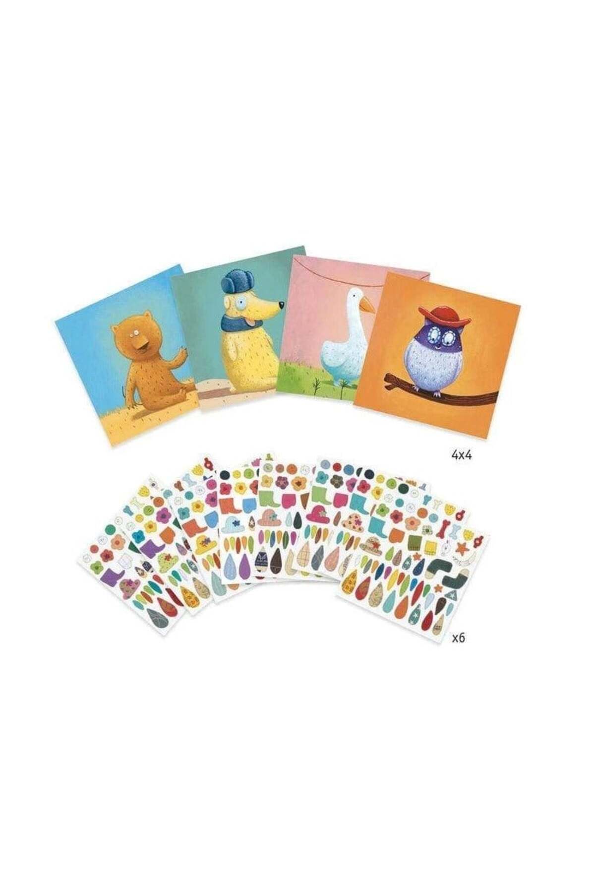 djeco Yapıştırma Kartları - Create Animals fotoğrafı 2 (önizleme)