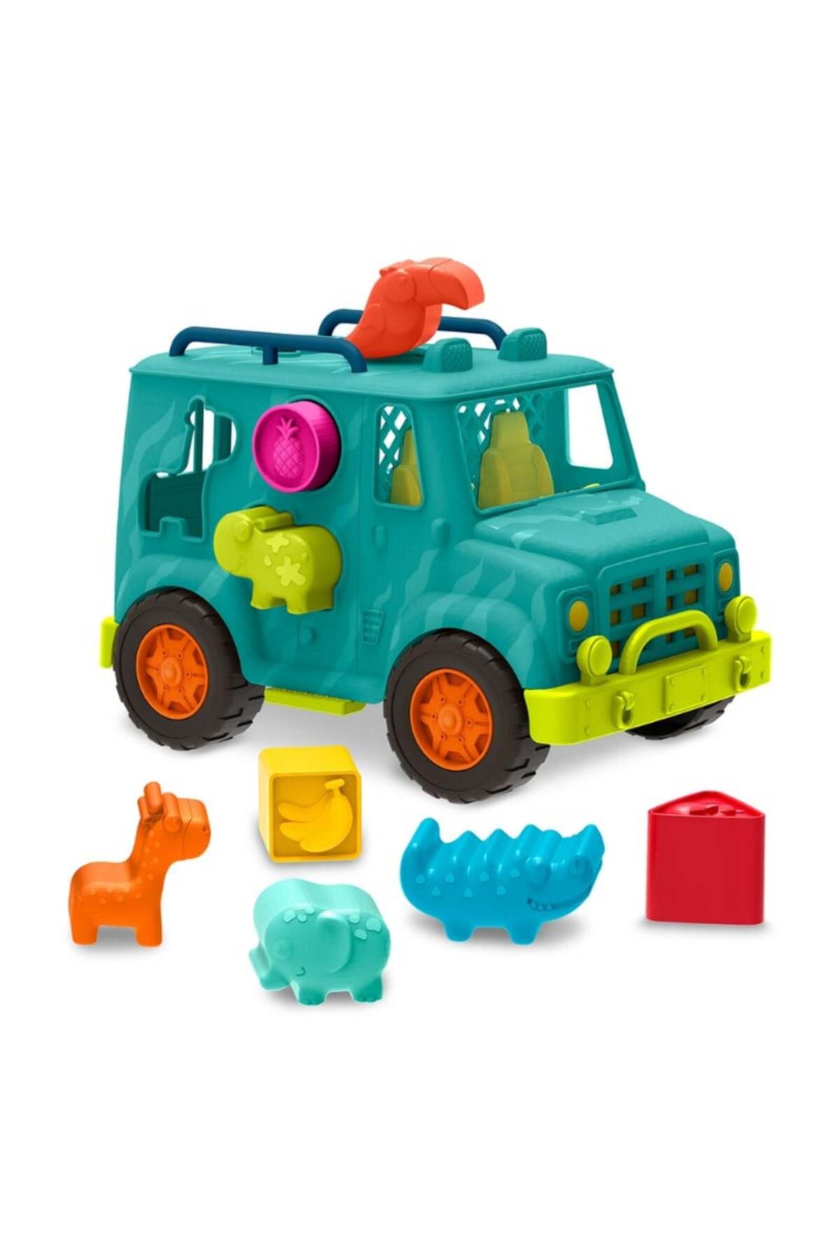 Set De 4 Voitures Acidulées B.toys – Gros Véhicules Colorés – Pour Petites Mains – Dès 18 Mois
