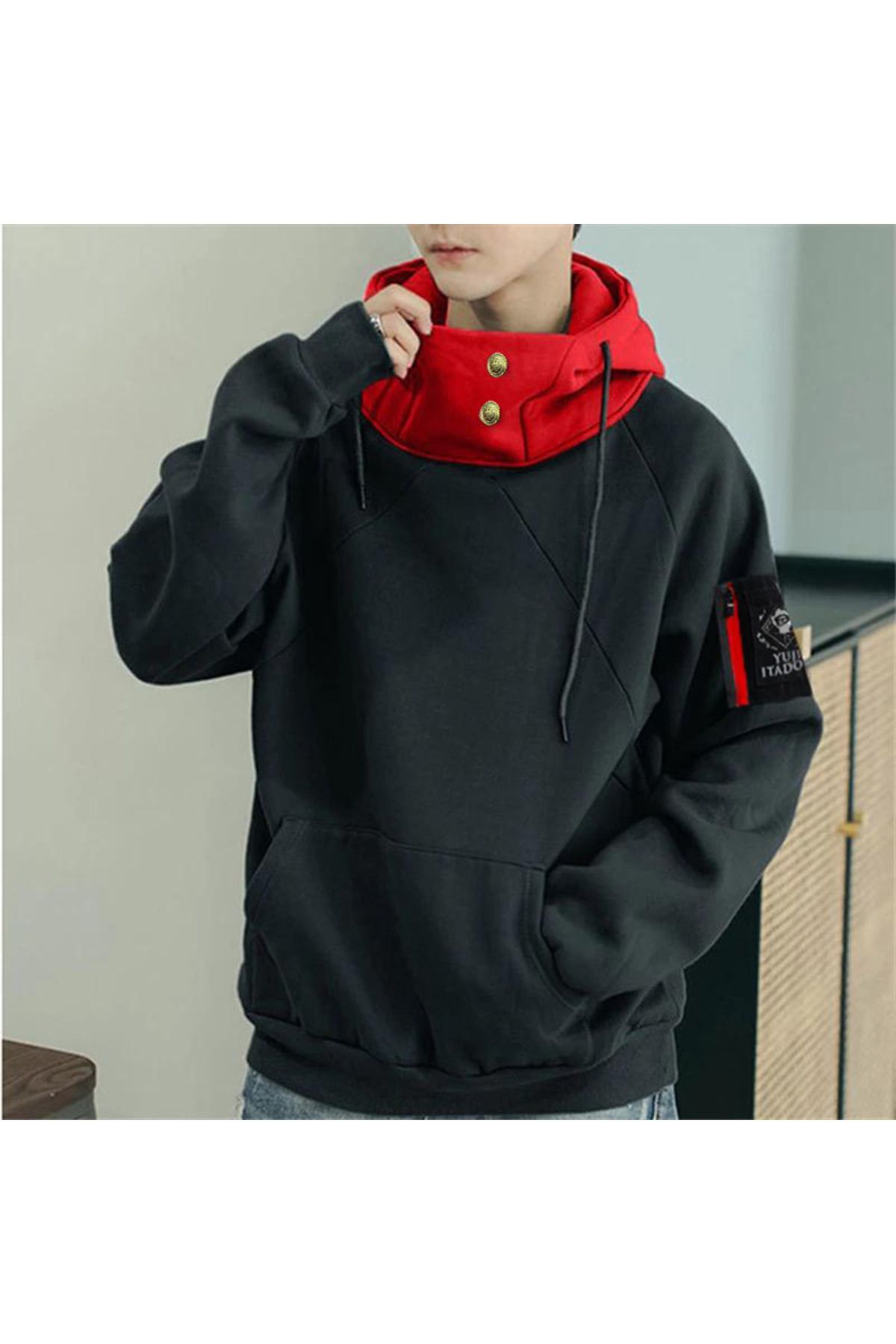 انیمه Mole Black Jujutsu Kaisen Yuji Itadori Hooded Sweatshirt