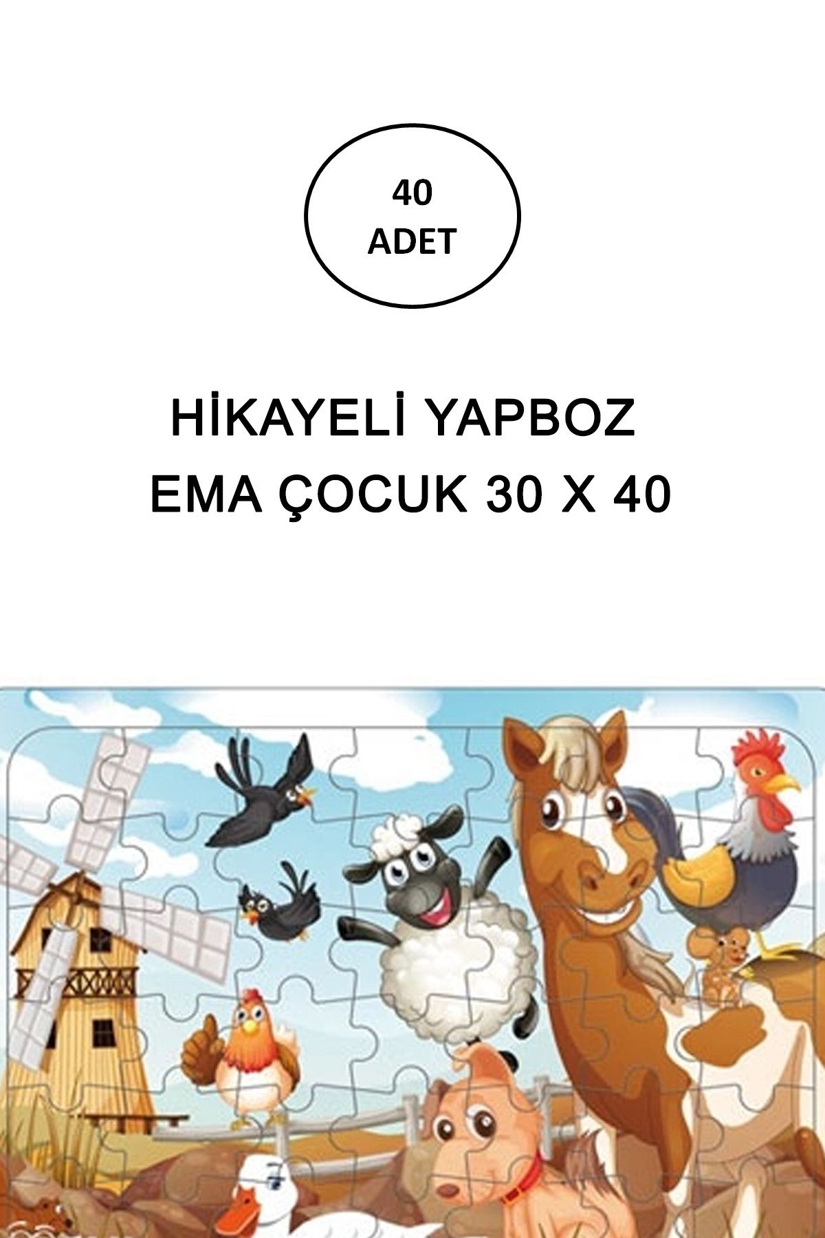 EmAv Hikayeli Yapboz Ema Çocuk 30 x 40 - 40 Adet