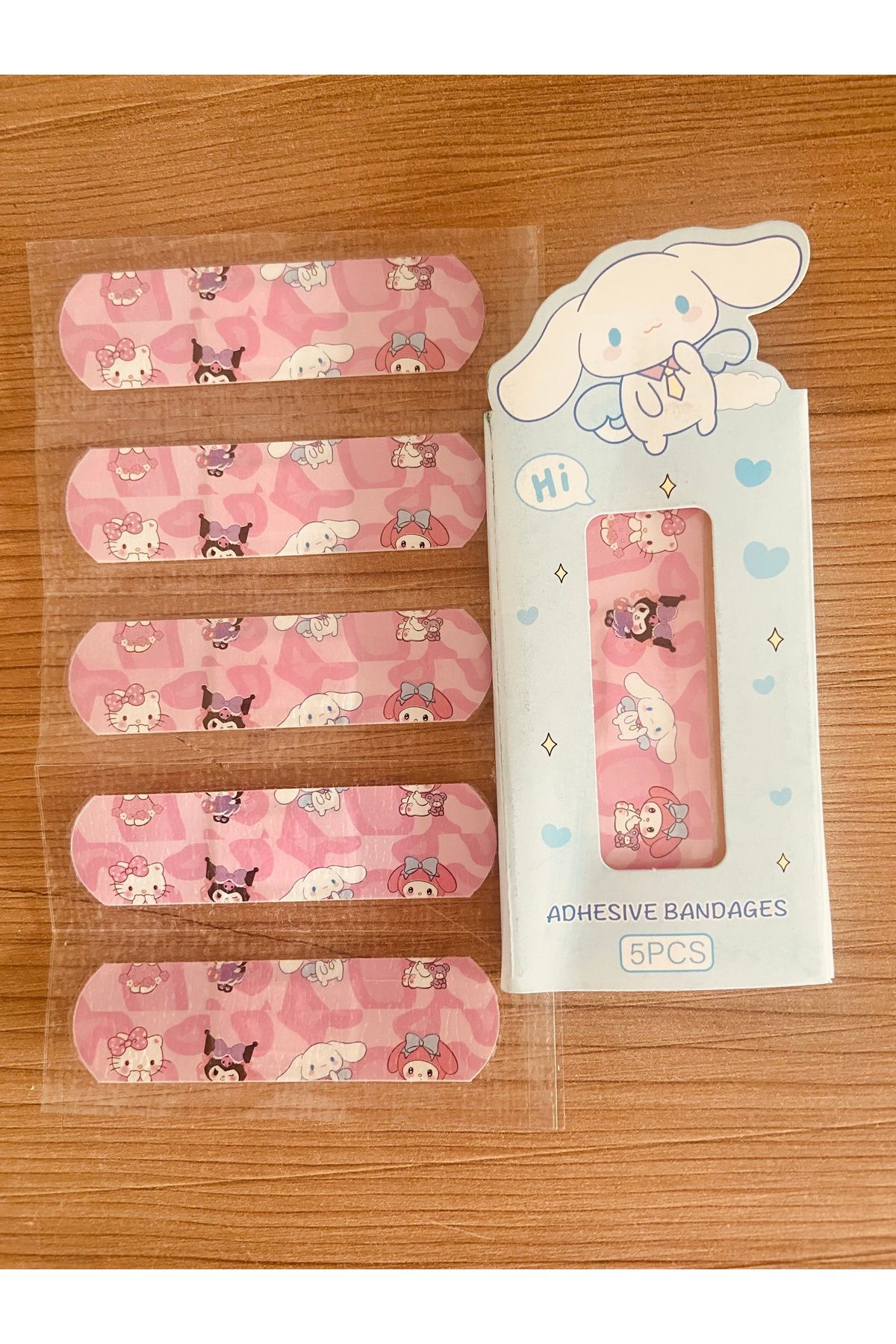 synshop Sanrio Hello Kitty Kuromi Cinnamoroll My Melody Pochacco Pompompurin 5 Adet Su Geçirmez Yara Bandı