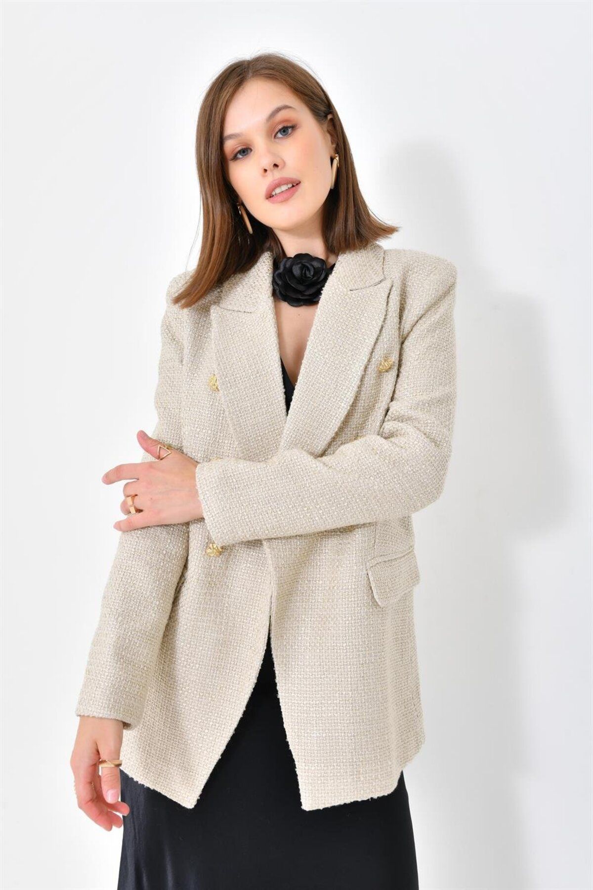 FTZ WOMEN-Kadın Ceket Taş Rbn4002 6