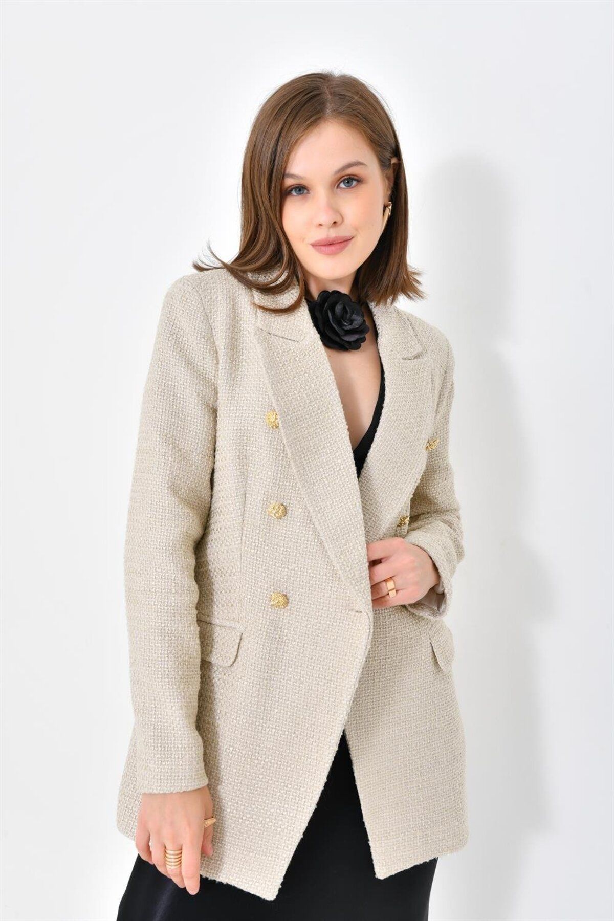 FTZ WOMEN-Kadın Ceket Taş Rbn4002 5
