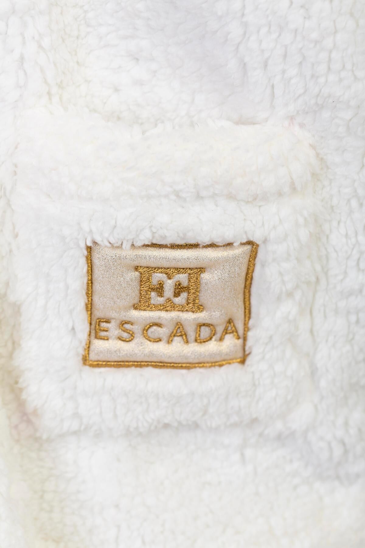 Escada-Buttoned Polo Collar Plush Kids Jacket 3