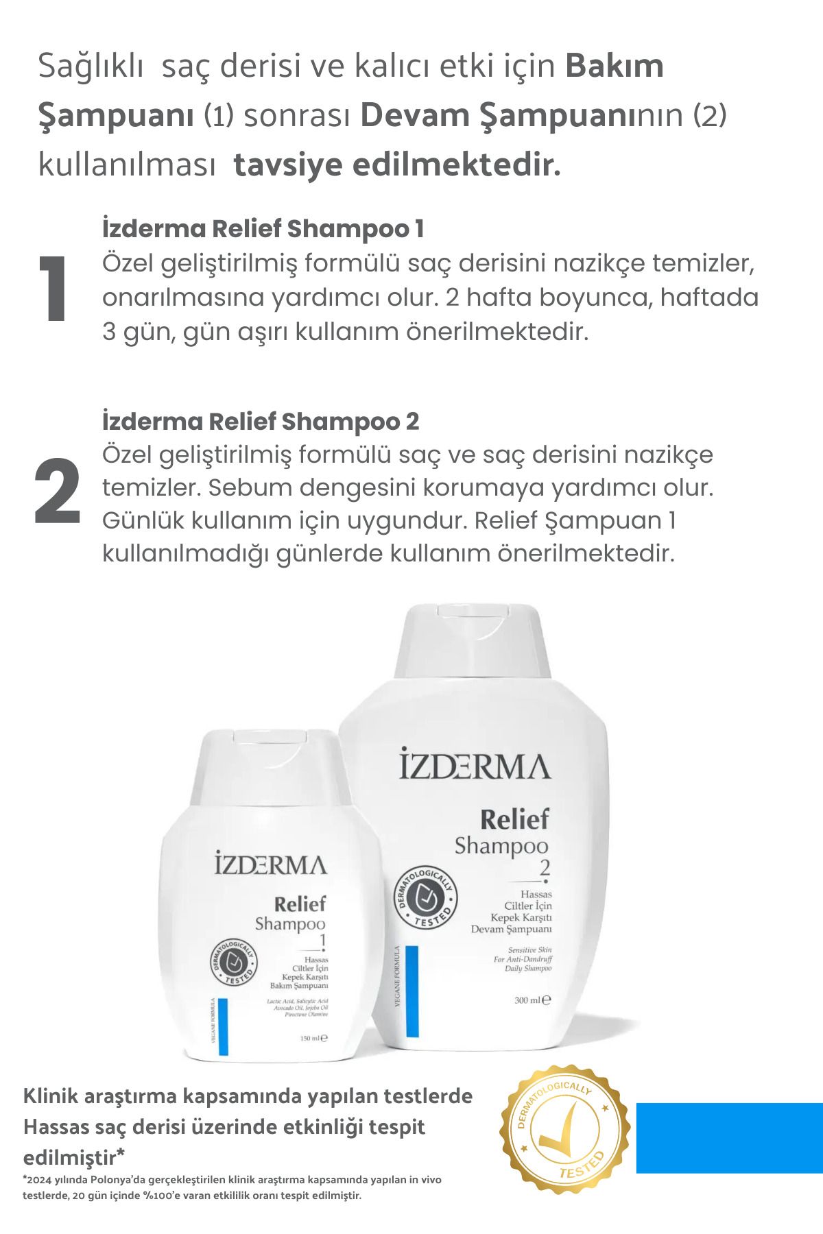 izderma Relief Şampuan 2'li Set - Kaşıntı, Kızarıklık, Pullanma, Kepek Karşıtı-3