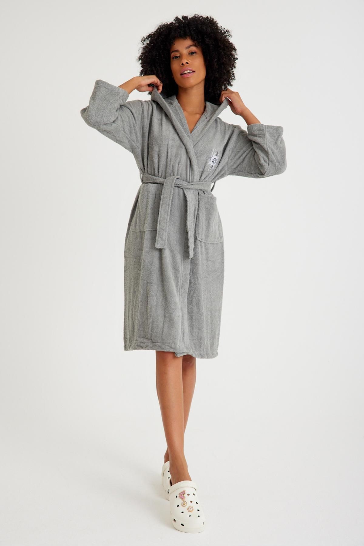 COTENCONCEPT-Cotton Hooded Children's Bathrobe - Plain Cut 7