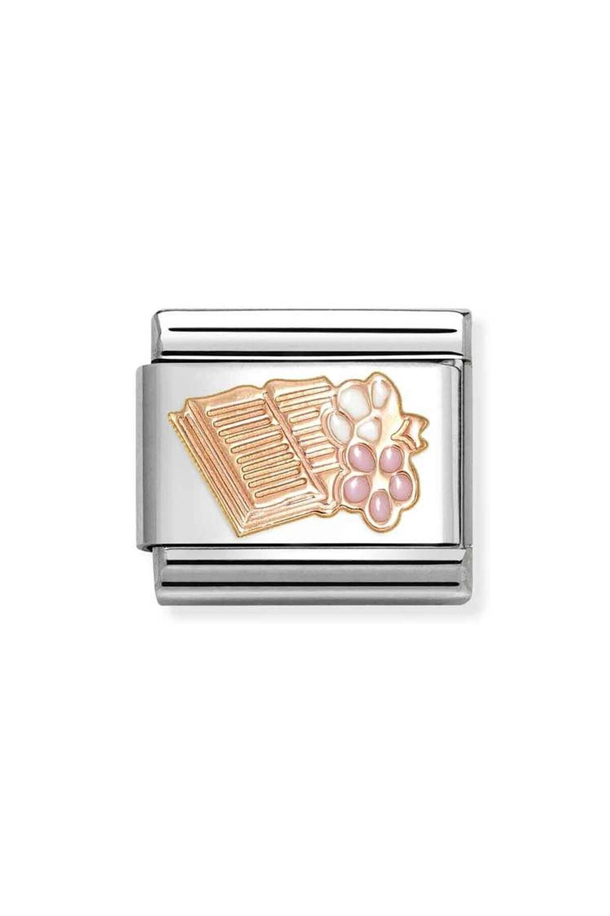 Composable Classic SYMBOLS steel, enamel and 9k rose gold Reading book with flowers Colorful