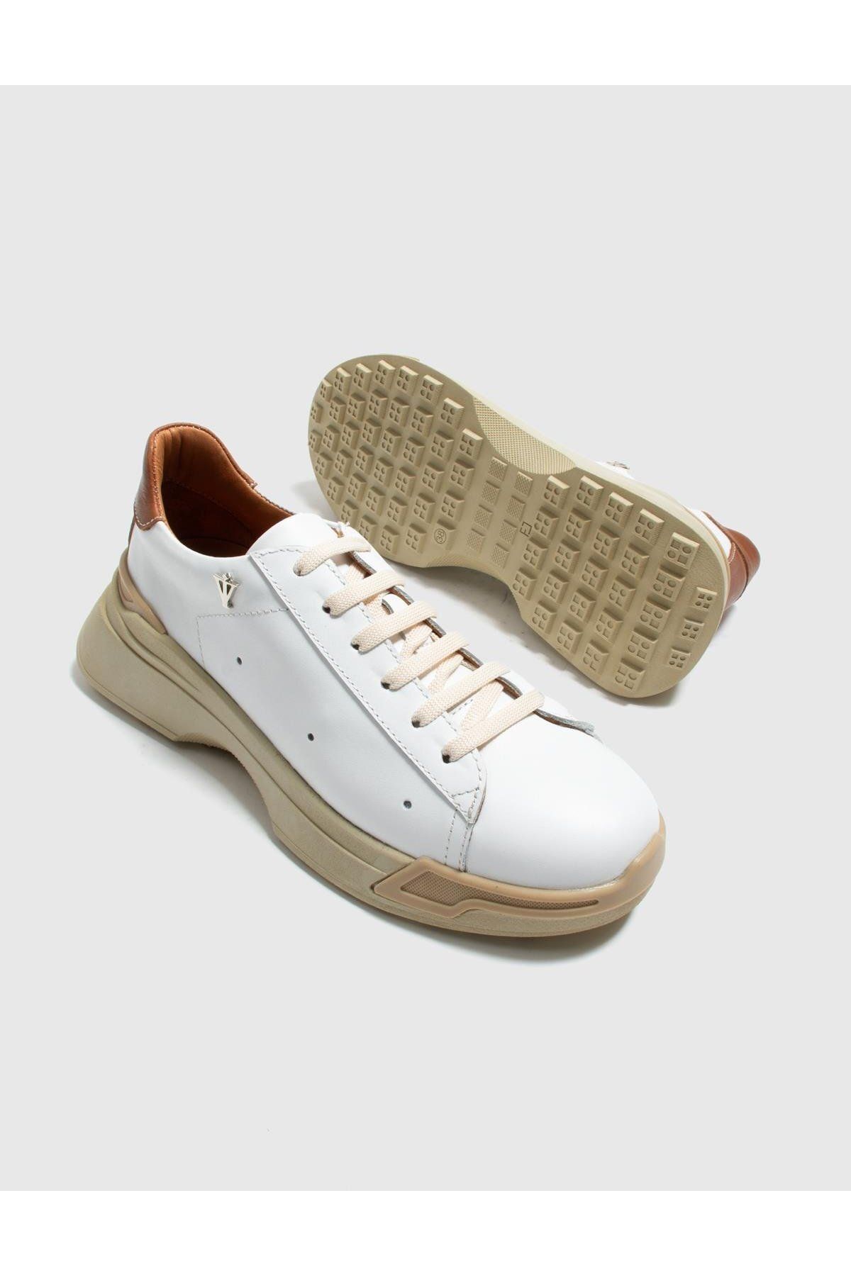 İLVİ-Heath Genuine Leather Women's White Sports Shoes 1