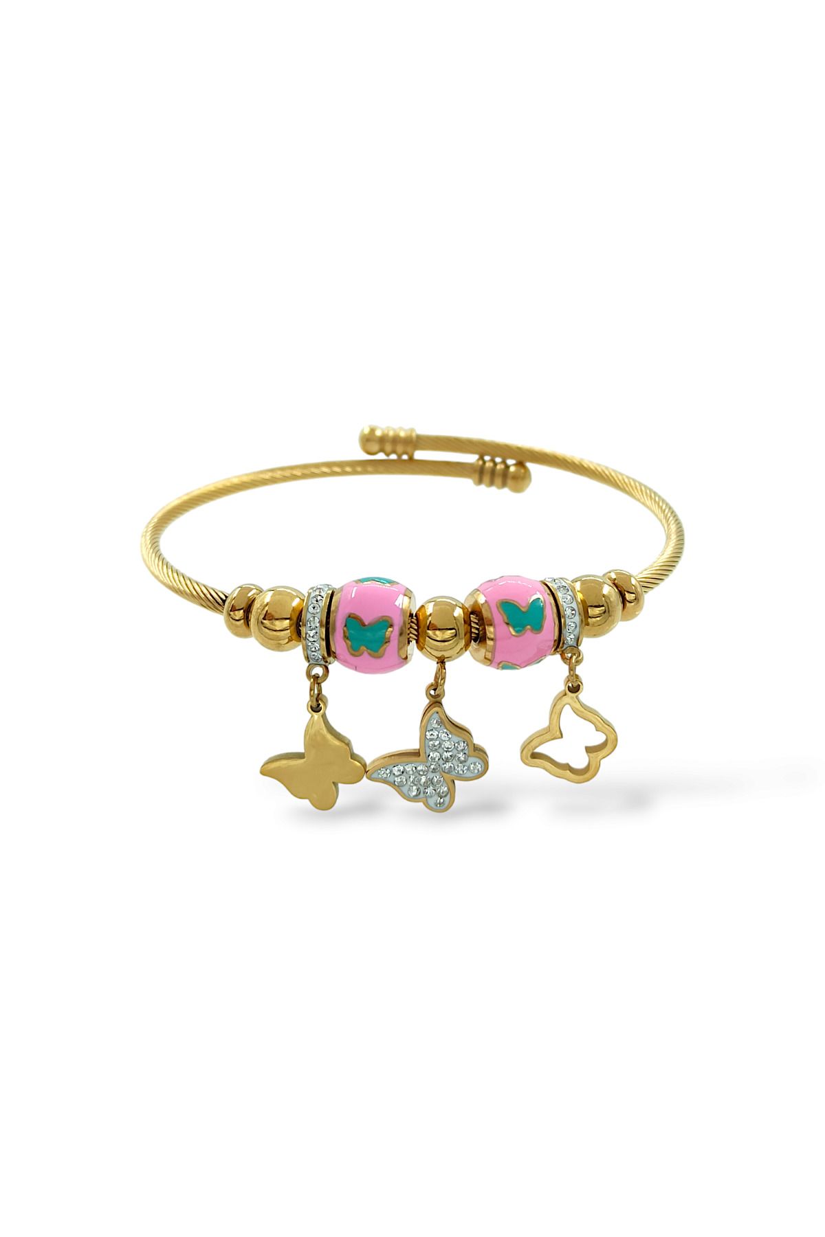 Çlk Accessories-سوار أصفاد على شكل فراشة ملون من الفولاذ الساحر 1