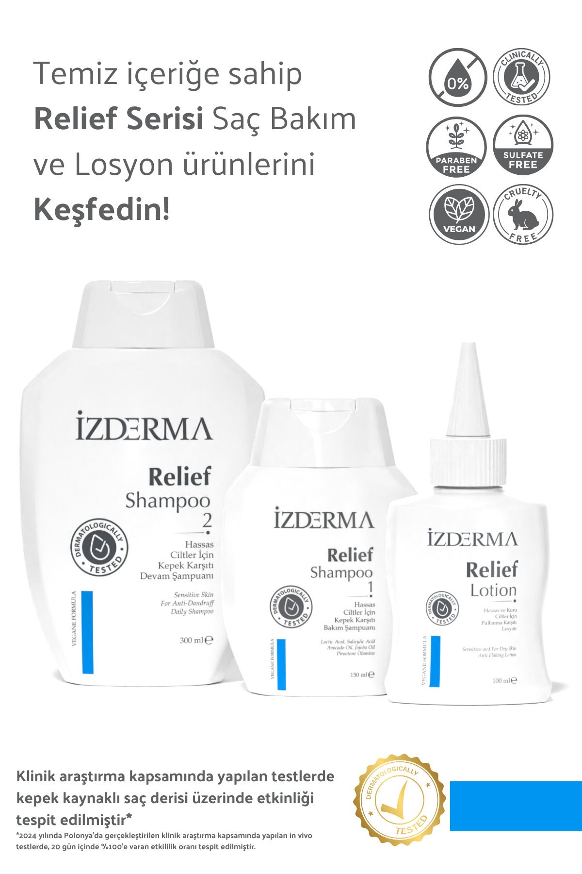 izderma Relief Kepek, Kızarıklık, Kaşıntı Ve Pullanma Karşıtı 3'lü Set-2