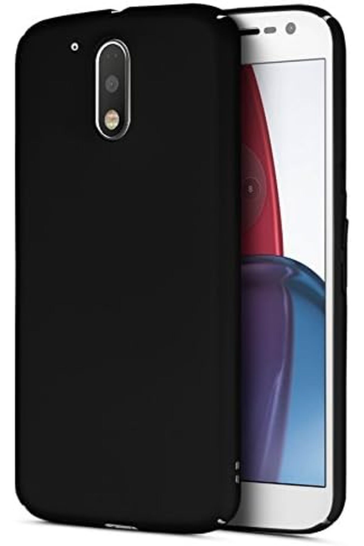 STOREMAX efshopx Moto G4 Plus Uyumlu Sert Rubber Silikon Kılıf (Siyah) New Desing 1002192