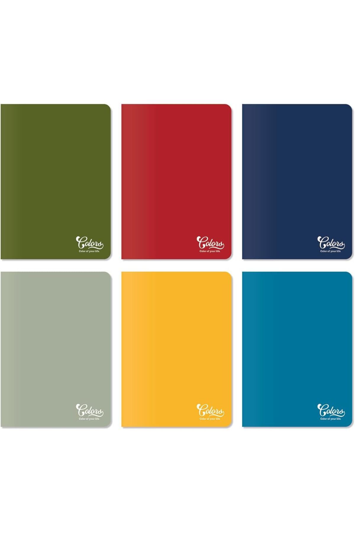 STOREMAX cmllashop Colors Ofis Serisi, A4 60 Yaprak Çizgili Karton Kapaklı Defter 6'lı Paket, Renkli 5420