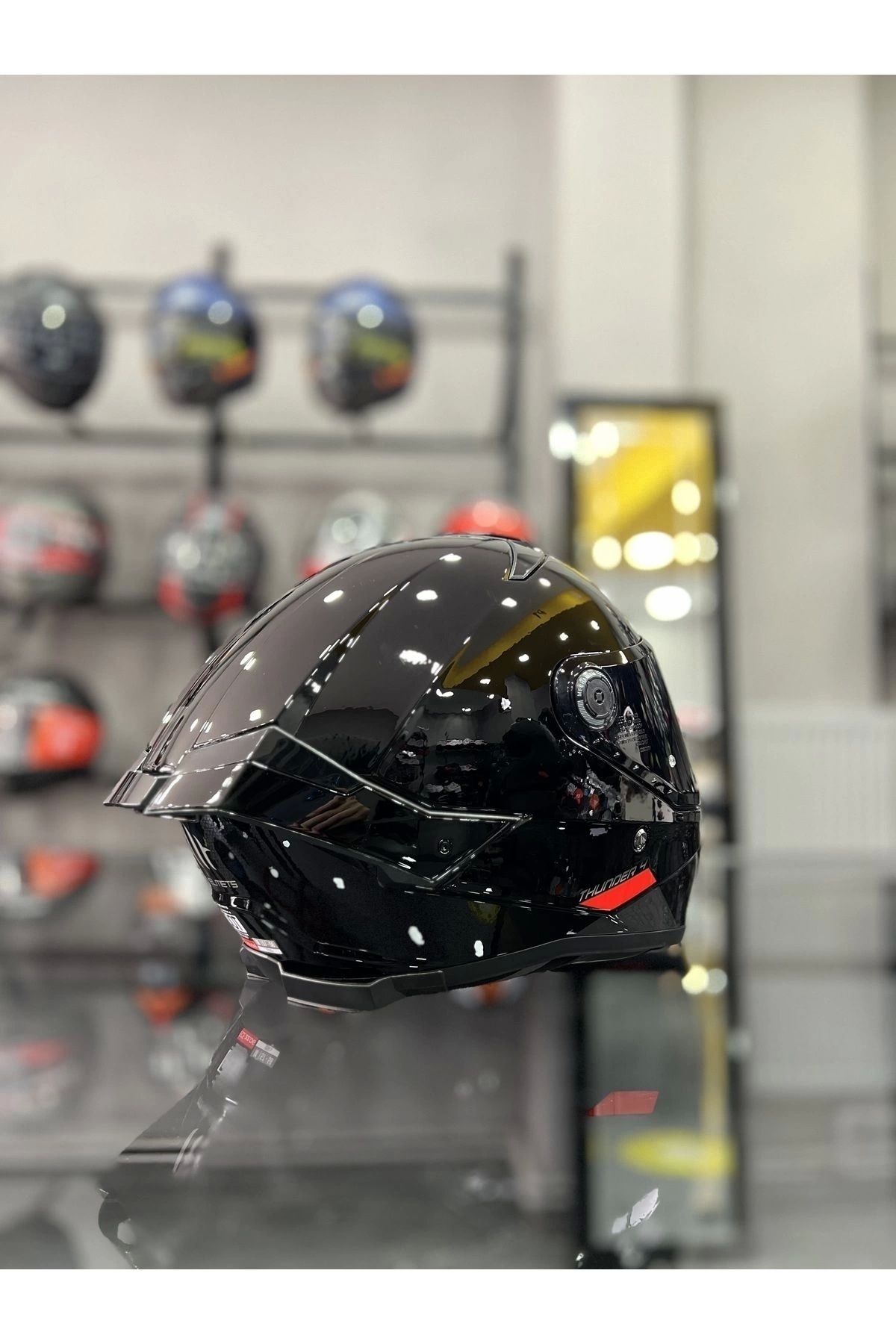 Helmets Thunder 4 Gloss Black Kask ŞEFFAF VİZÖRLÜ - 4