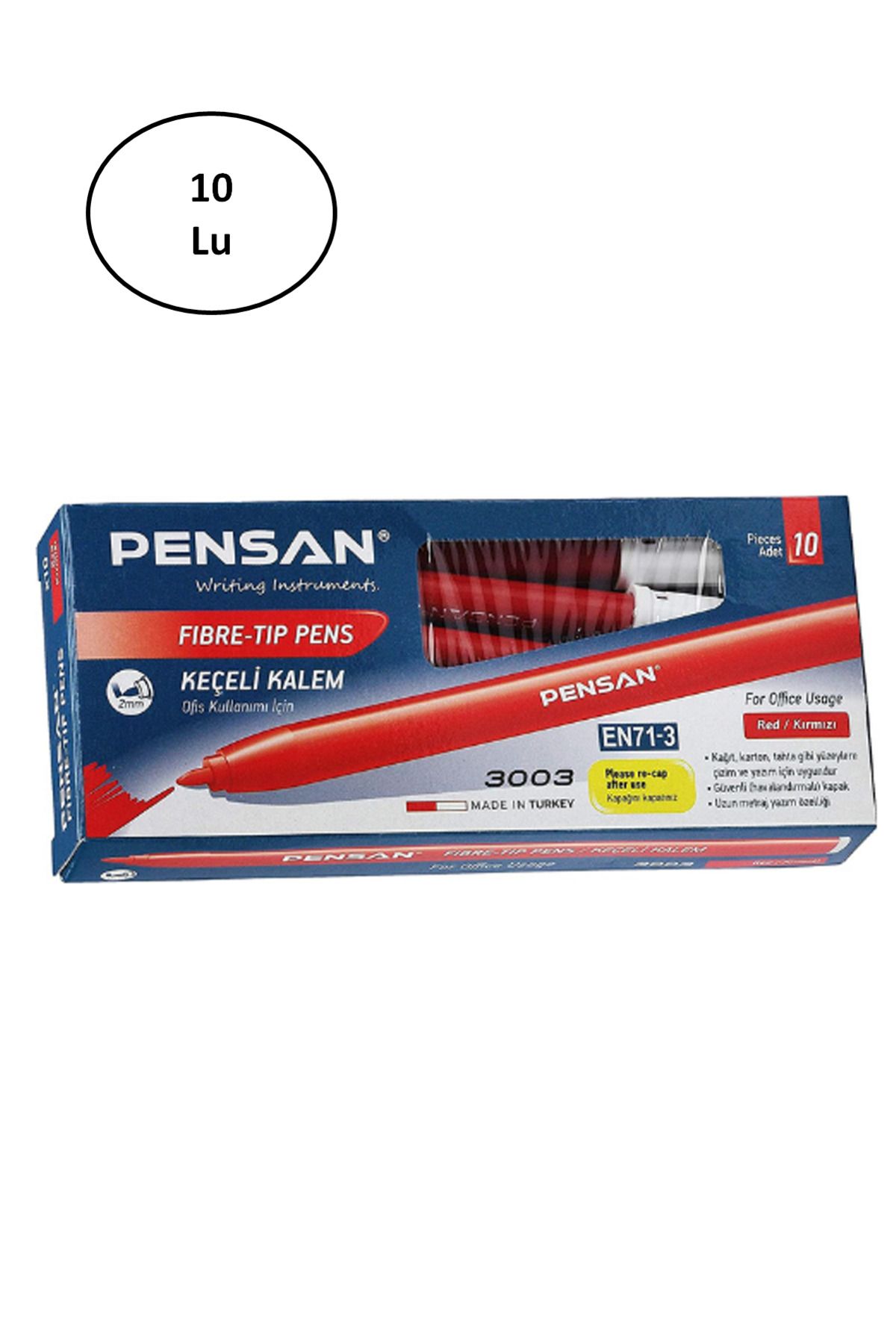 sahbülstore-Pensan Red Set of 10 Felted Pencils - Sbs6589-7694 1