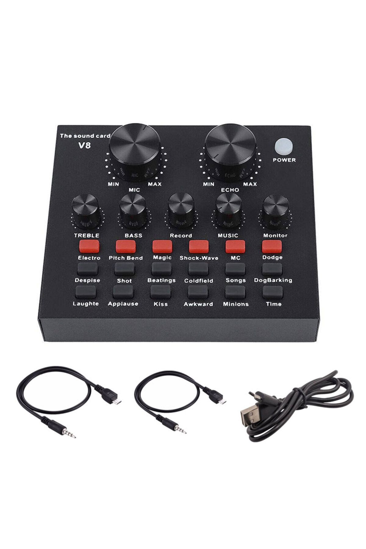 KEEPRO-Professional V8 Live Streaming Sound Card Audio Interface Mixer 4