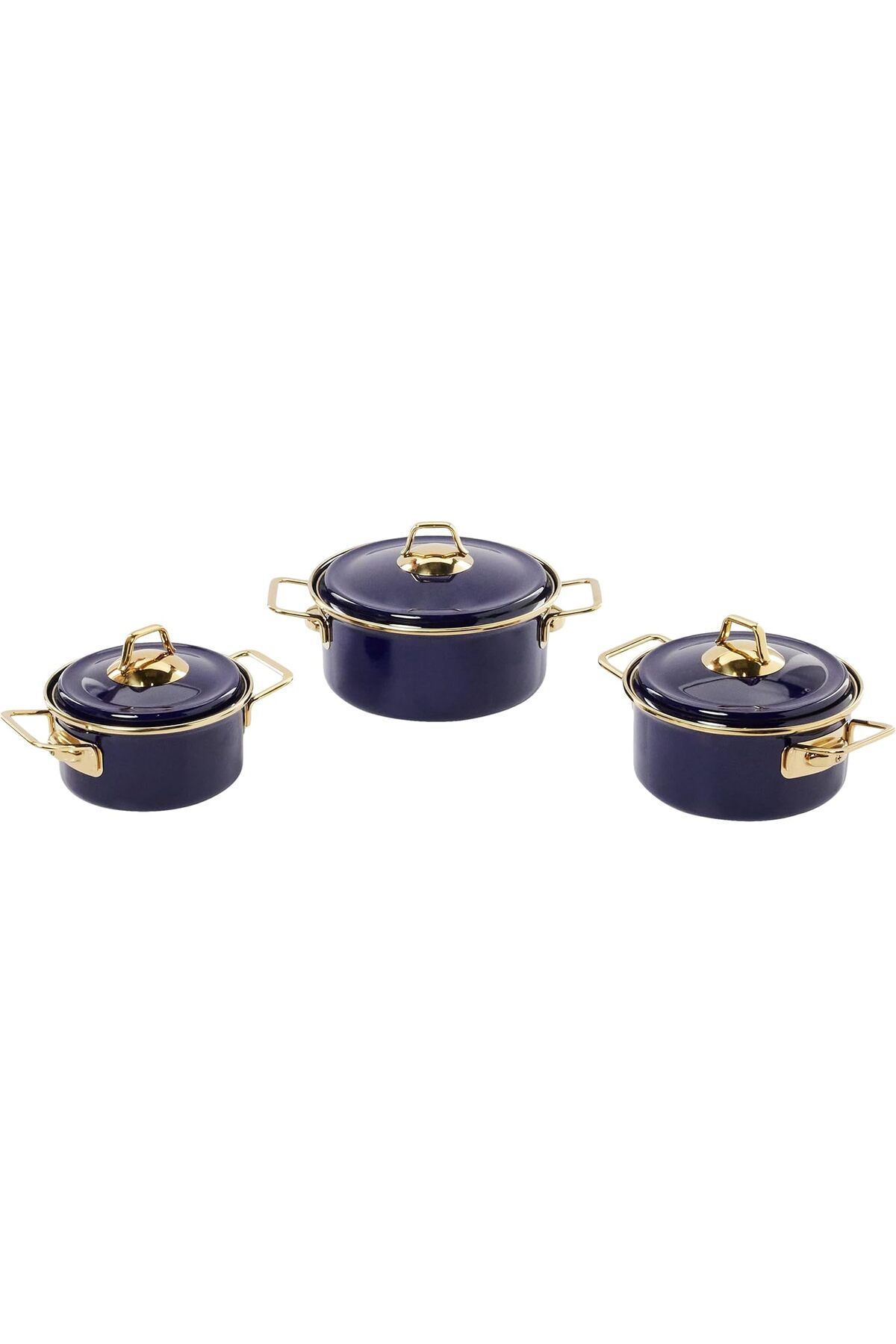 STOREMAX-Navy Blue Piraye Enamel 3-Piece Pot Set – Trndshop 965645 1