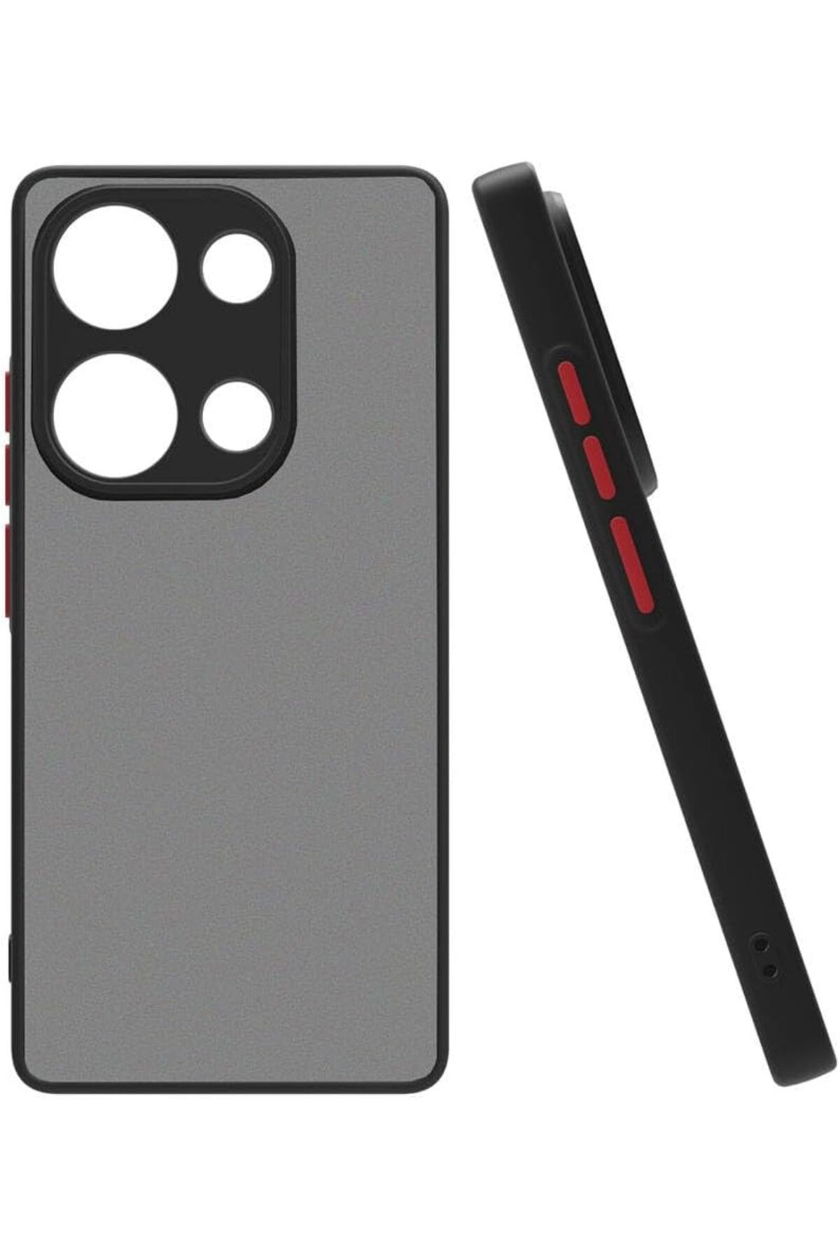 STOREMAX htpshopmx Xiaomi Redmi Note 13 Pro 4G Uyumlu Kamera Korumalı Arkası Mat Sert Silikon Kılıf strht