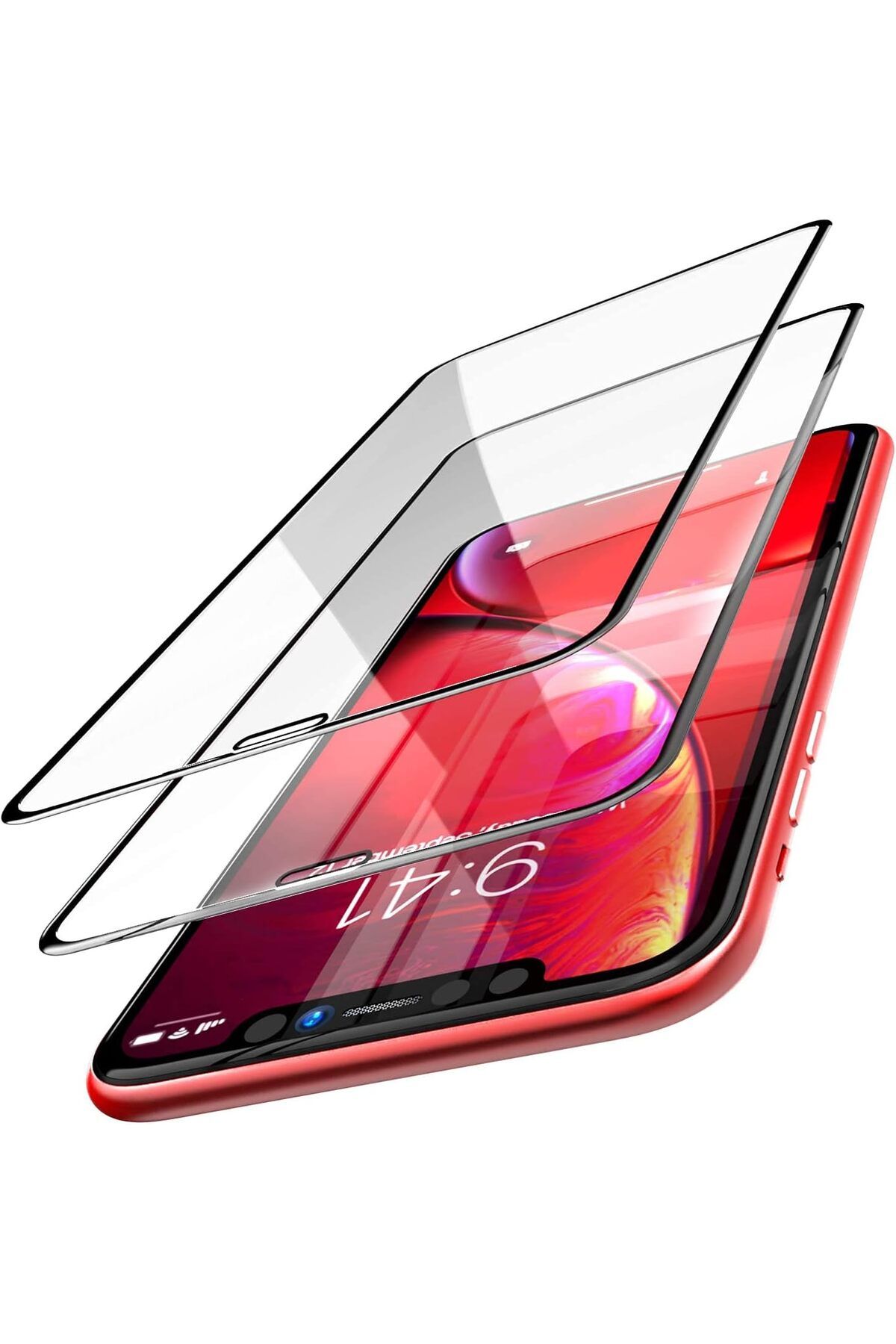 STOREMAX efshopx İPHONE 11/XR uyumlu 2ADET TAM KAPLAYAN HD netlikte temperli ekran koruyucu New Desing 10021