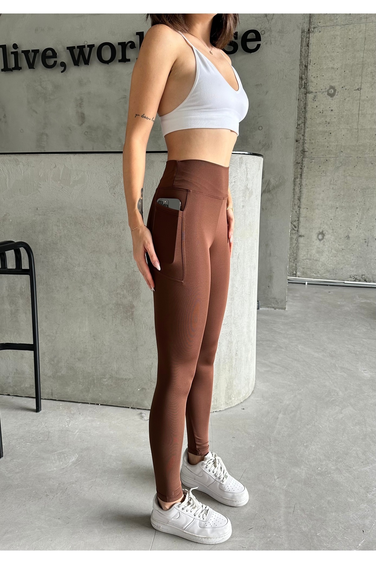 Nordmende  Kadın Yüksek Bel Toparlayıcı Cepli Tayt - Görsel 5