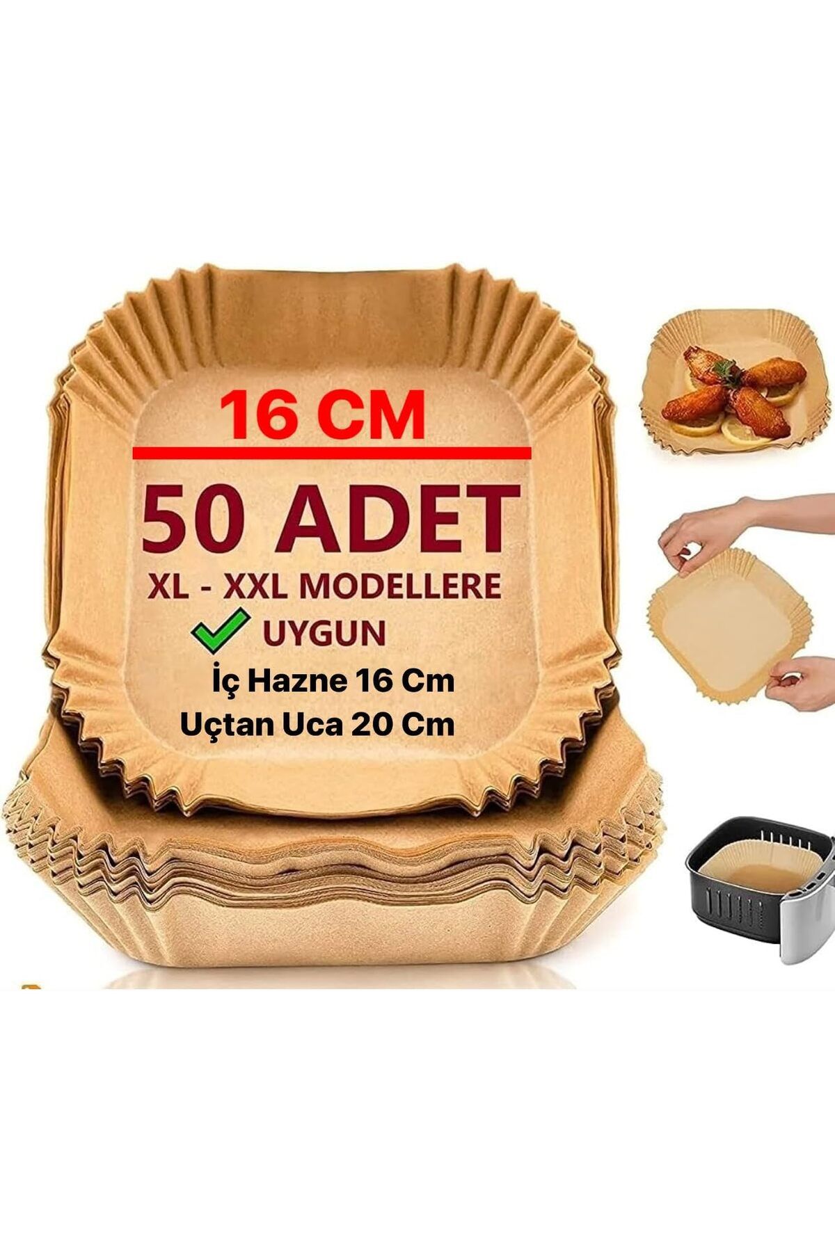 STOREMAX jvnnastore Pişirme Kağıdı, Fritöz Yağlı Kağıdı, Yanmaz Kağıt 50 Adet (KARE) 646268