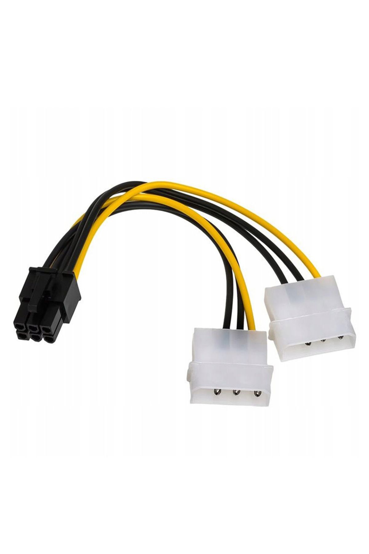 KEEPRO 6 Pin Pcı E To 2x 4 Pin Molex Erkek Power Güç Kablosu 30 Cm